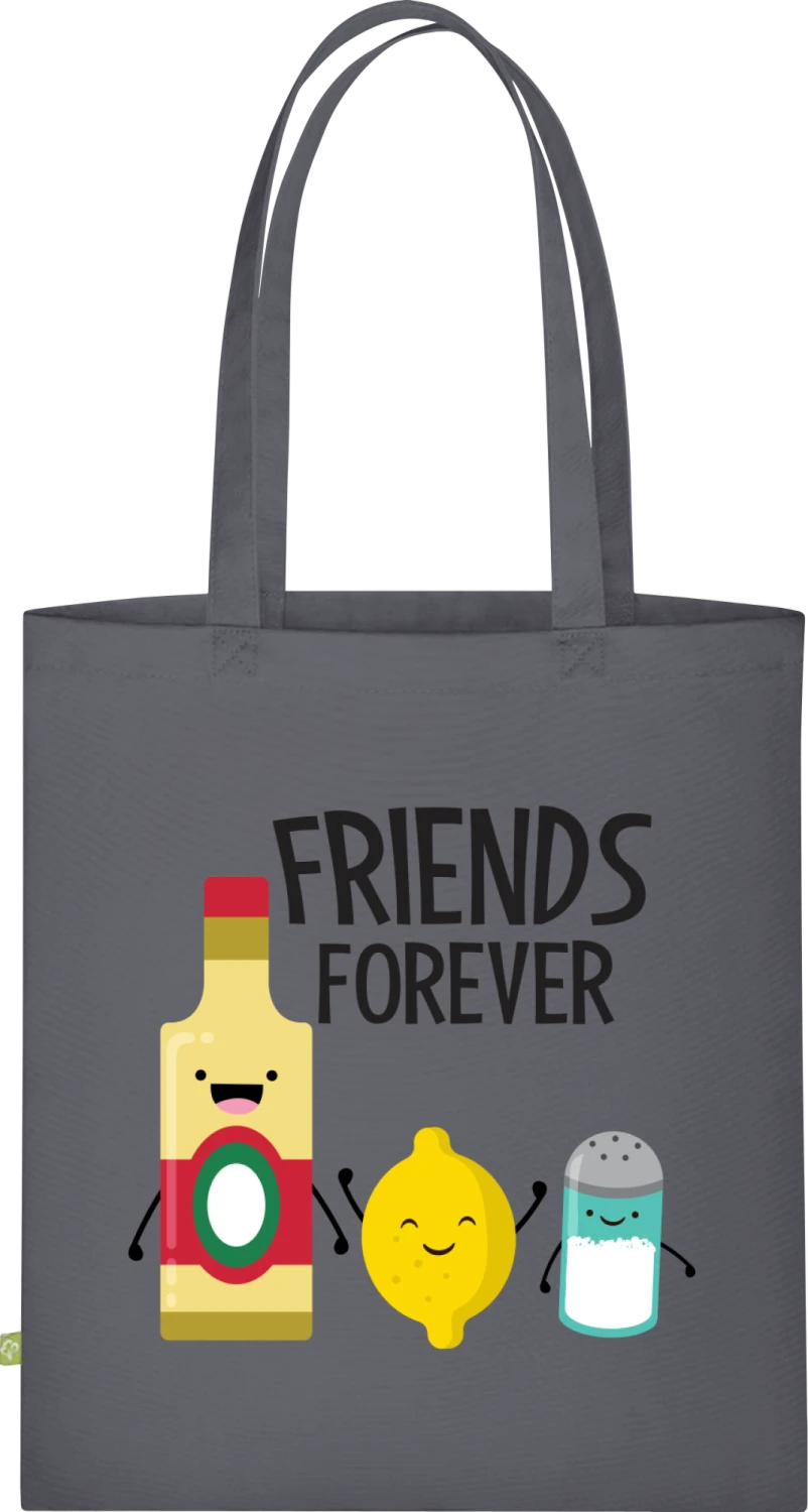 Friends For Ever - Graphite Grey Organic Bag for Life - Front