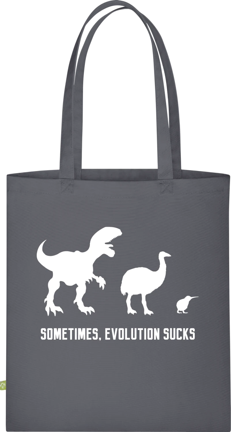 Sometimes, Evolution Sucks - Graphite Grey Organic Bag for Life - Front