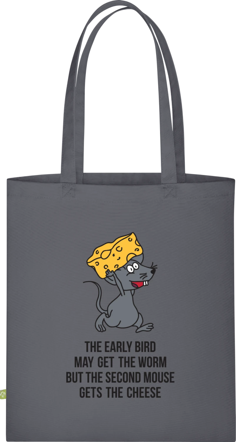 Early Bird Second Mouse - Graphite Grey Organic Bag for Life - Front