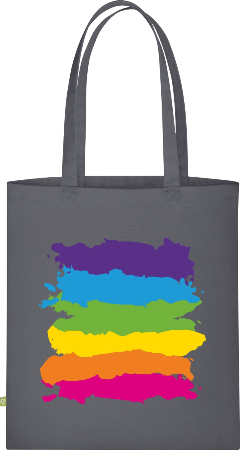 Rainbow Splash - Graphite Grey Organic Bag for Life - Front
