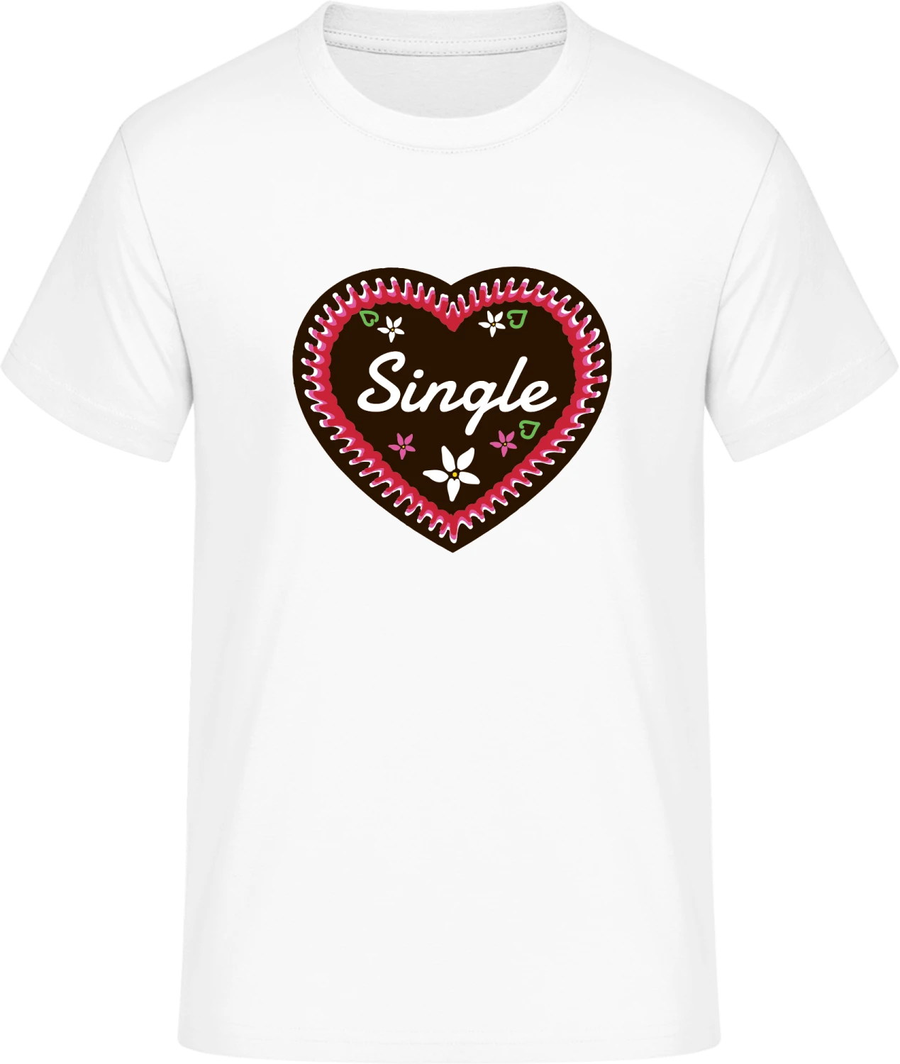 Single Bavarian Lebkuchenherz - Front_Weiß