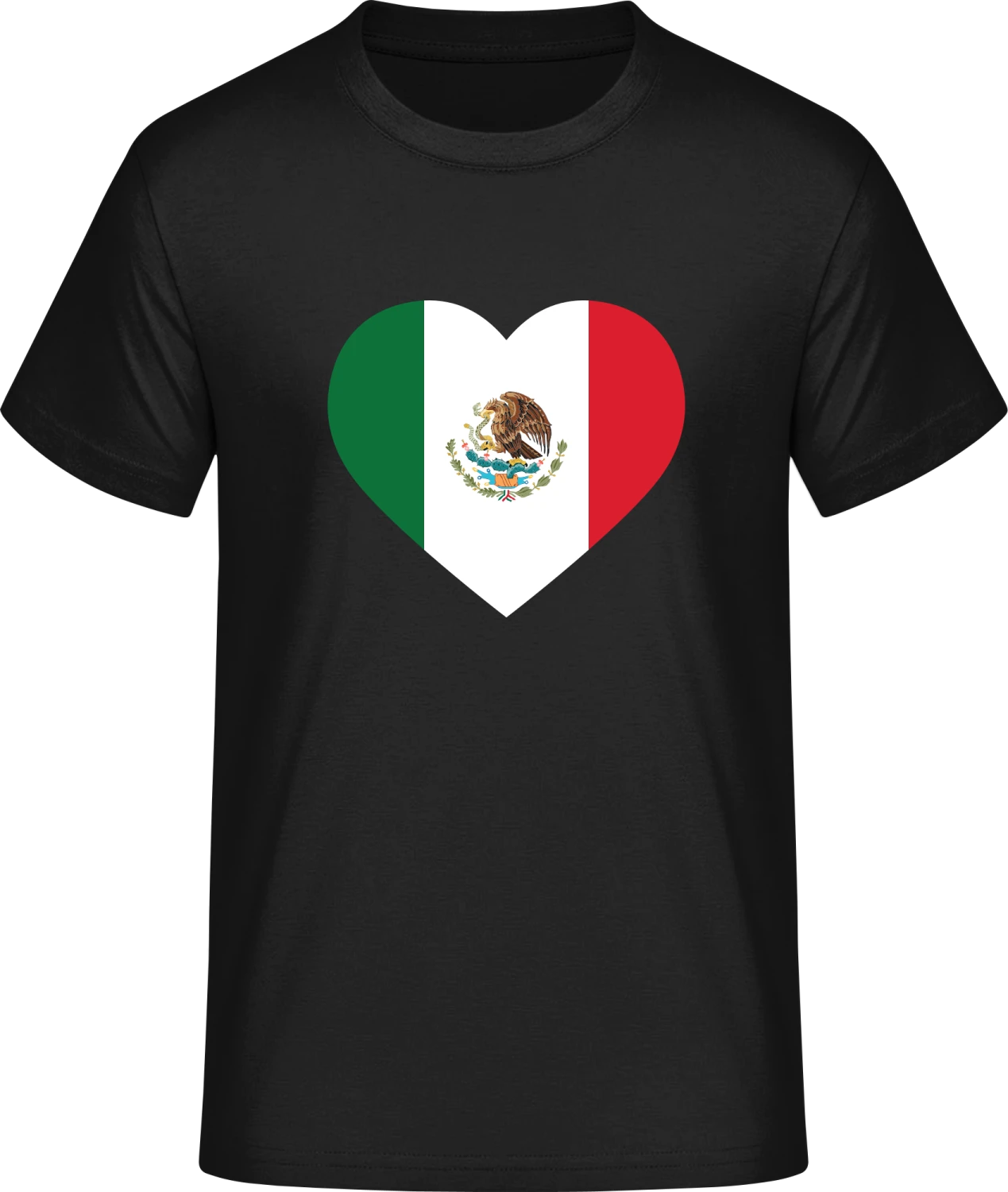 Mexico Heart Flag - Front_Schwarz