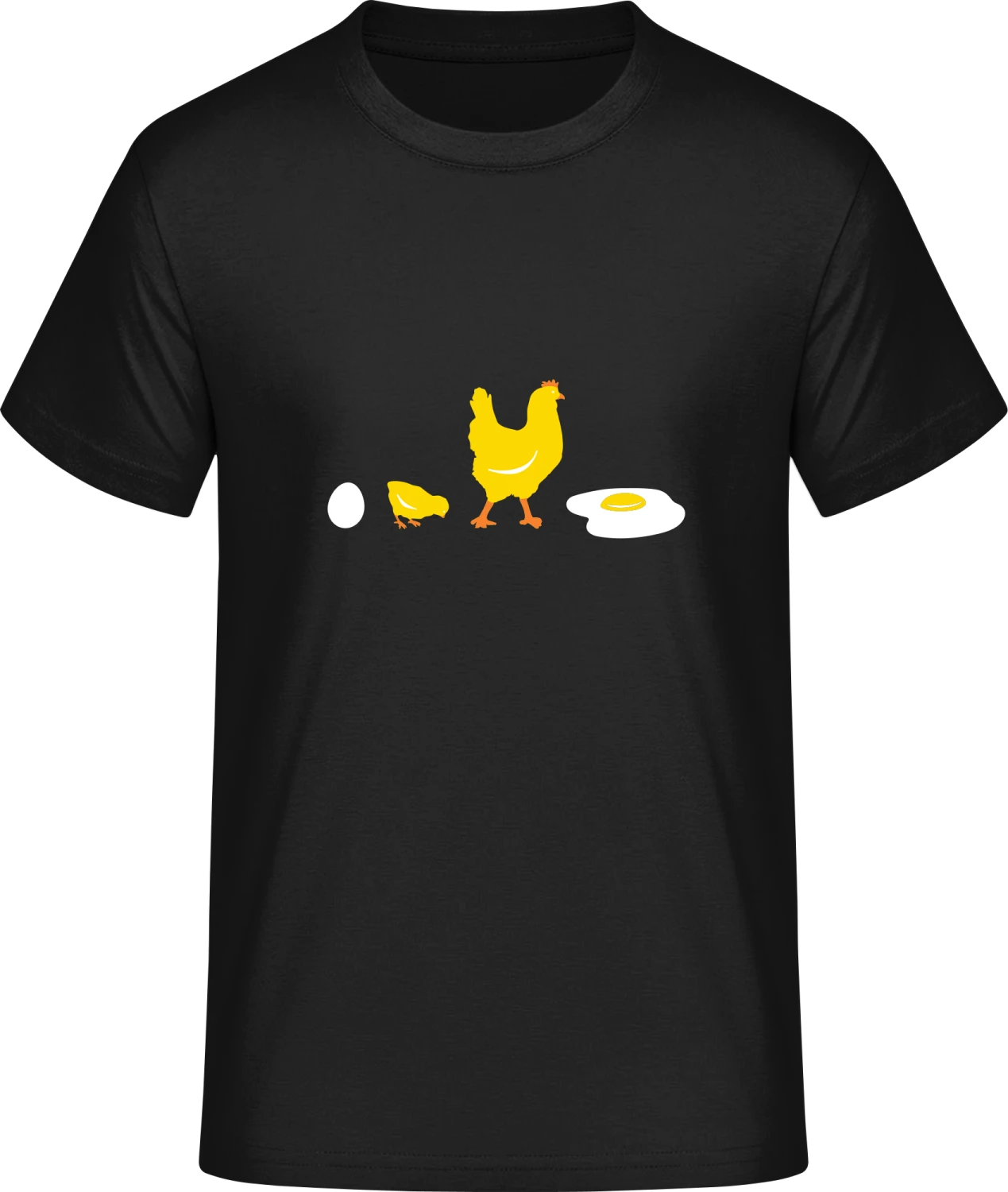 Evolution Chicken To Fried Egg - Front_Schwarz