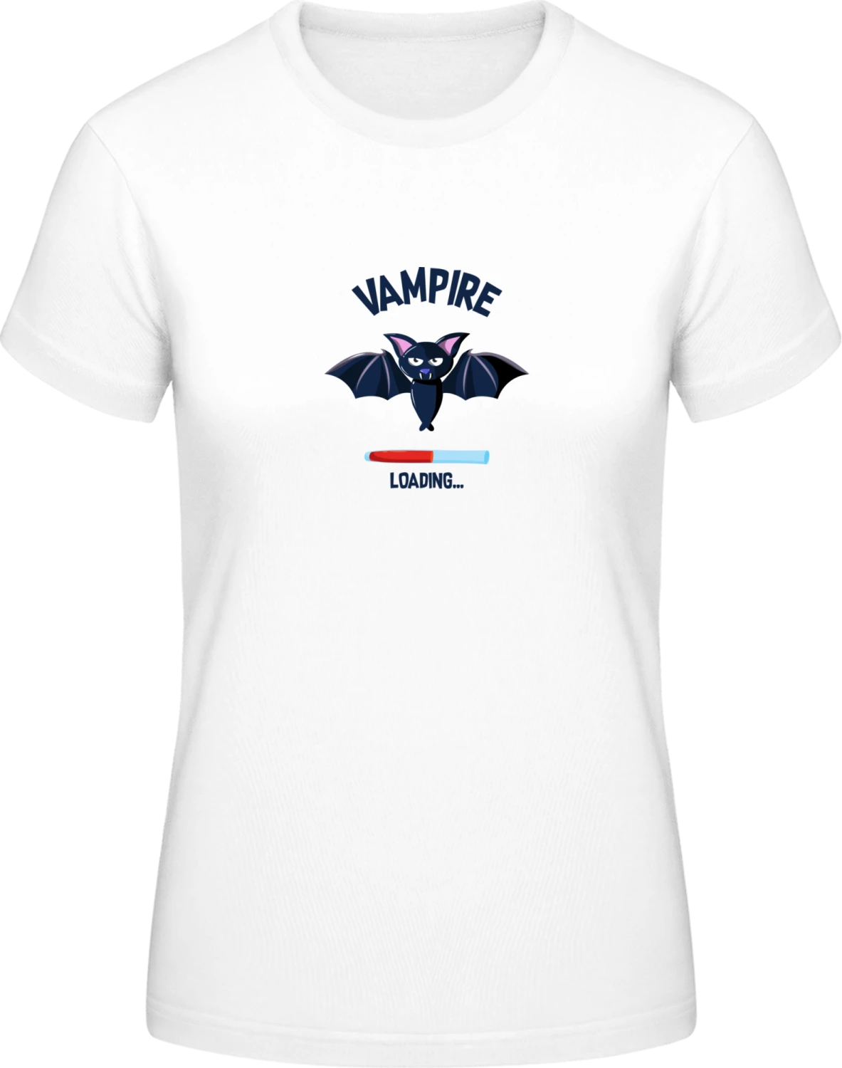 Vampire Loading Comic Bat - White #E190 women T-Shirt - Front