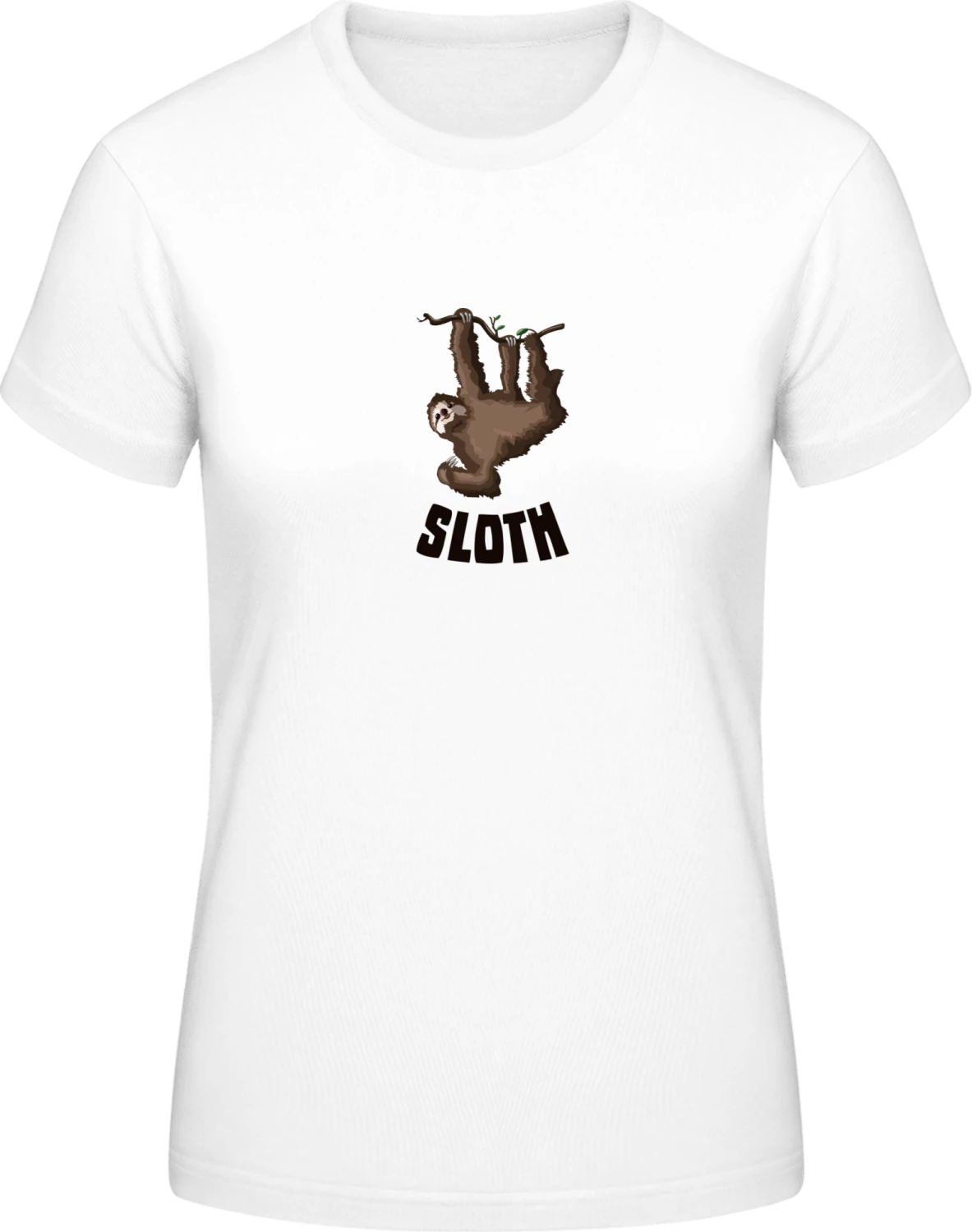Sloth - White #E190 women T-Shirt - Front