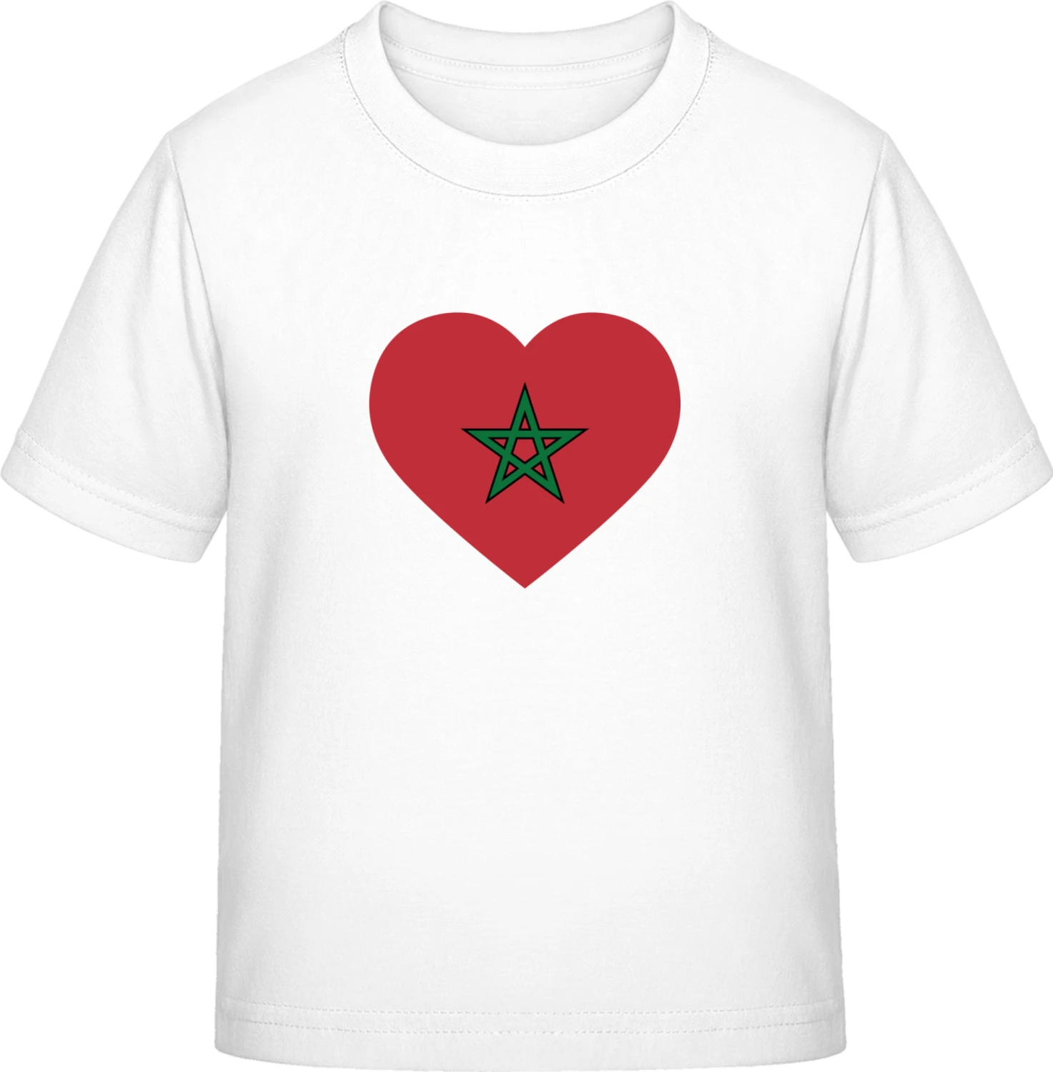 Morocco Heart Flag - White Exact 190 Kids - Front