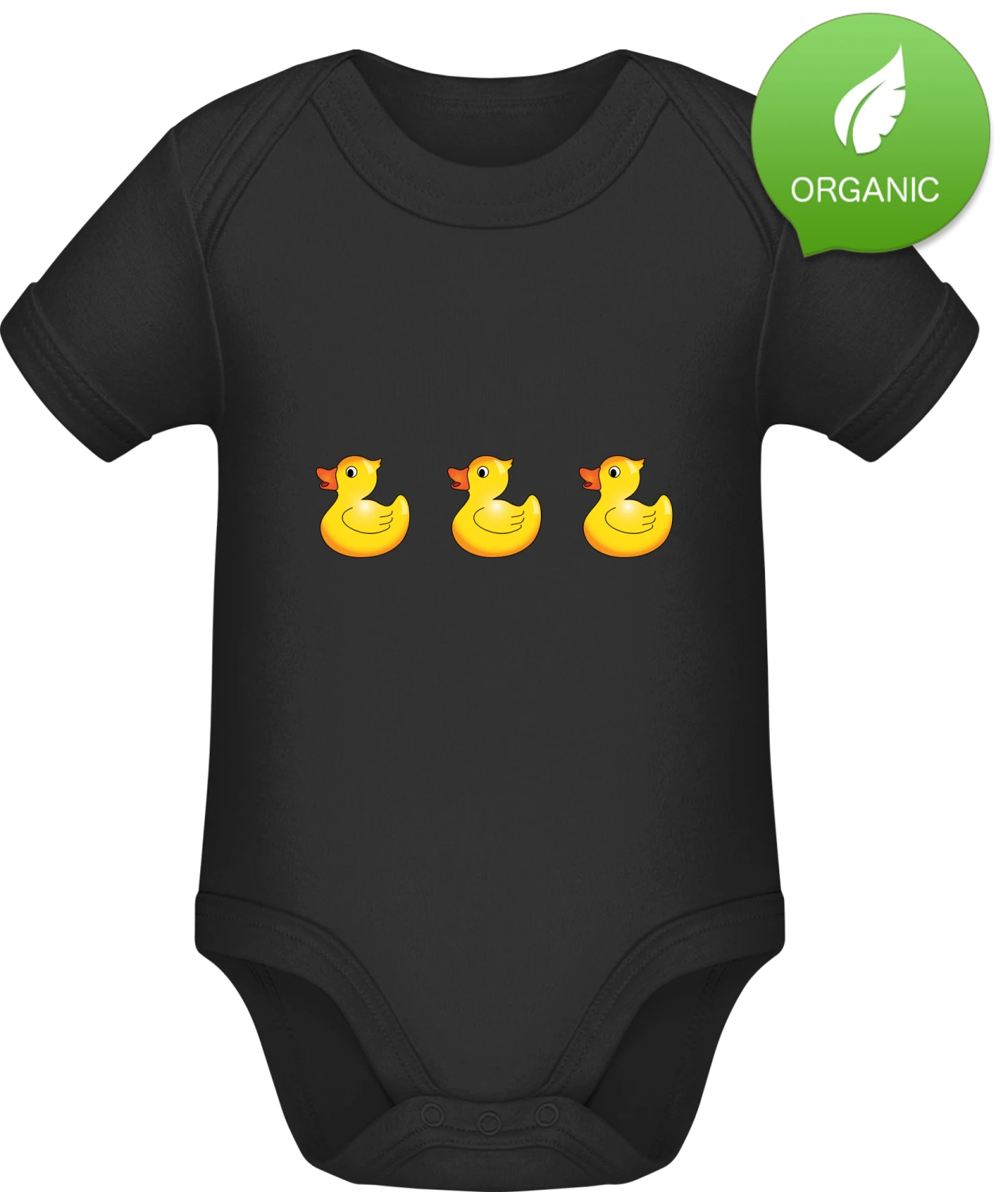 Ducks - Black Organic Bodysuit - Front