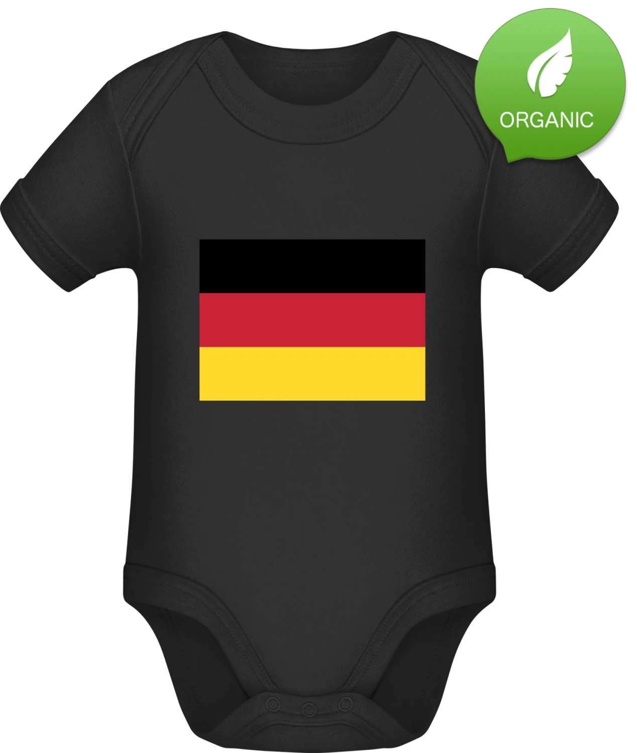 Germany Flag - Black Organic Bodysuit - Front