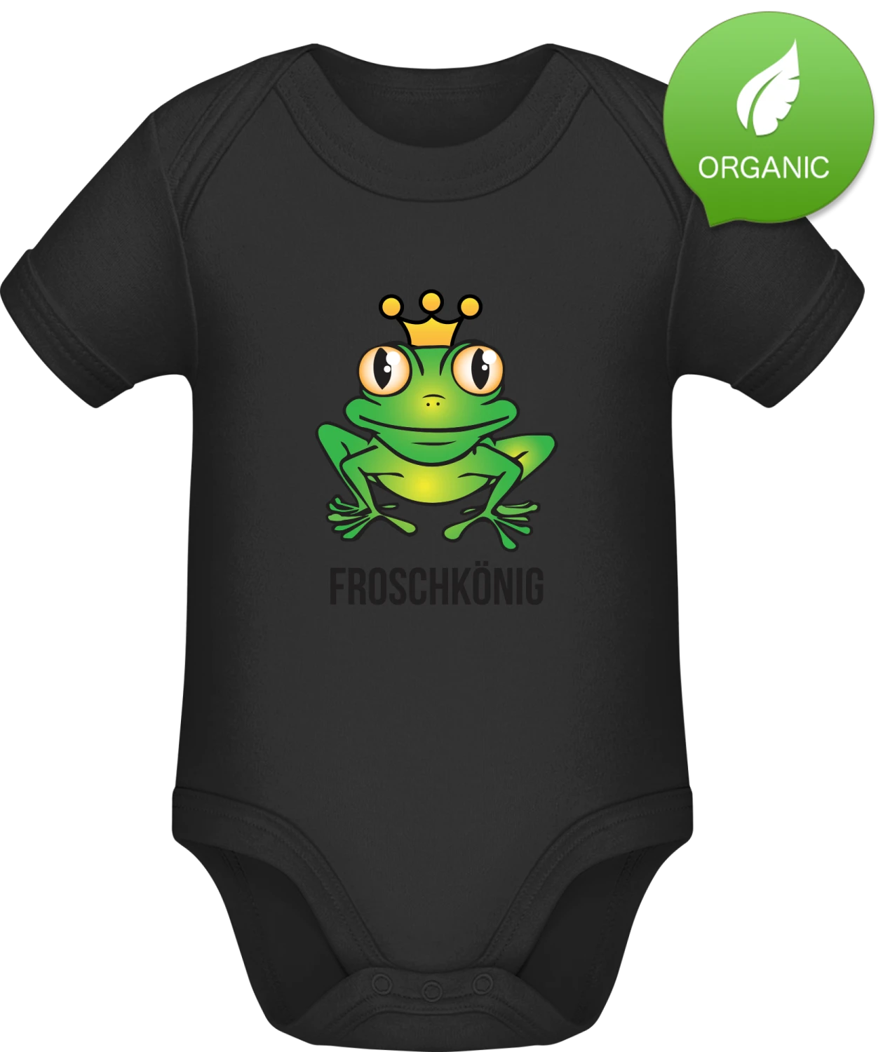 Froschkönig - Black Organic Bodysuit - Front