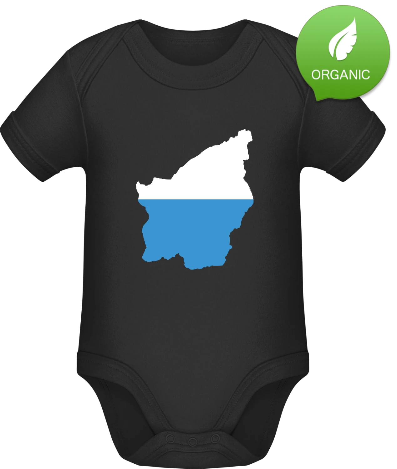 San Marino - Black Organic Bodysuit - Front