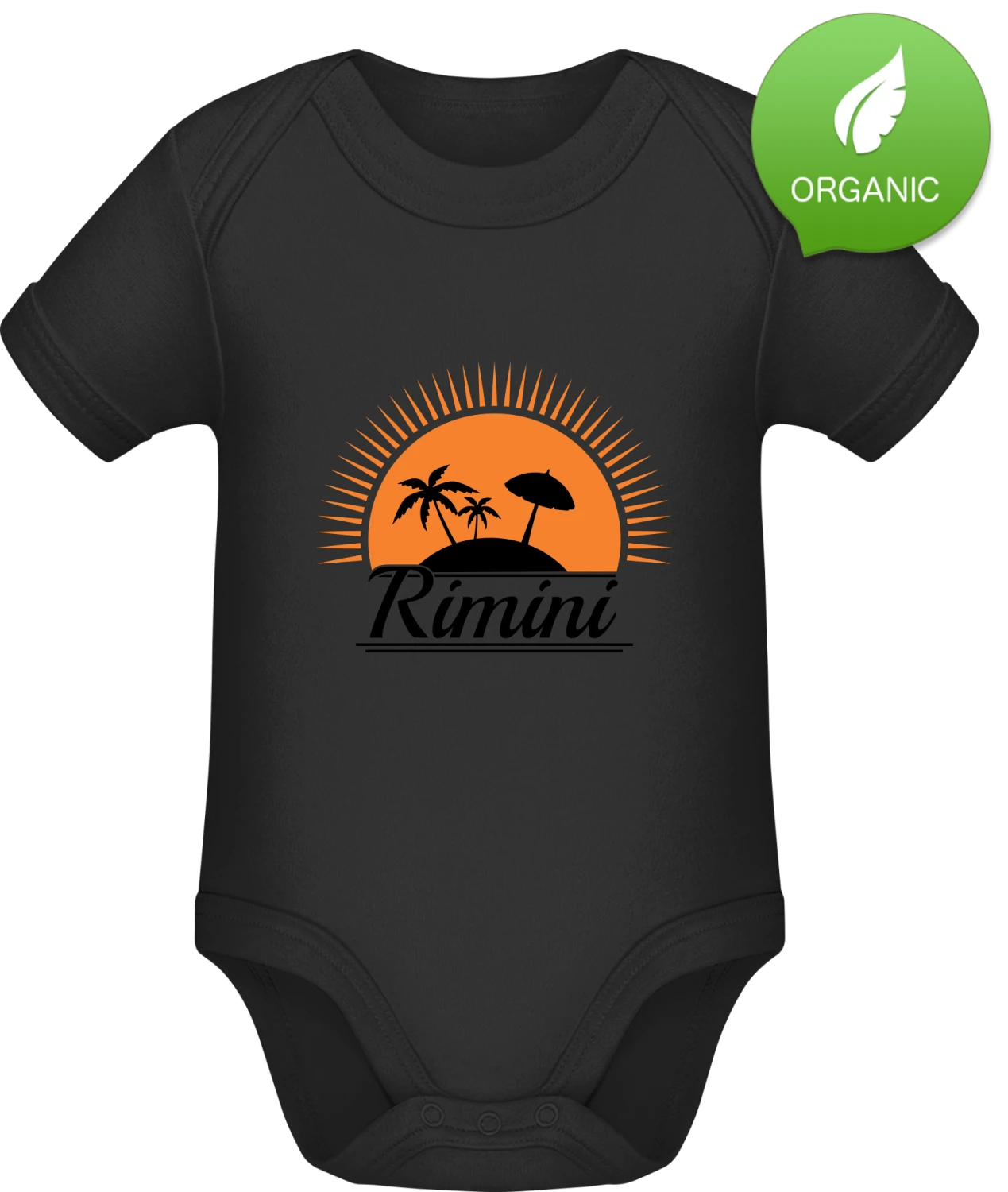 Rimini - Black Organic Bodysuit - Front