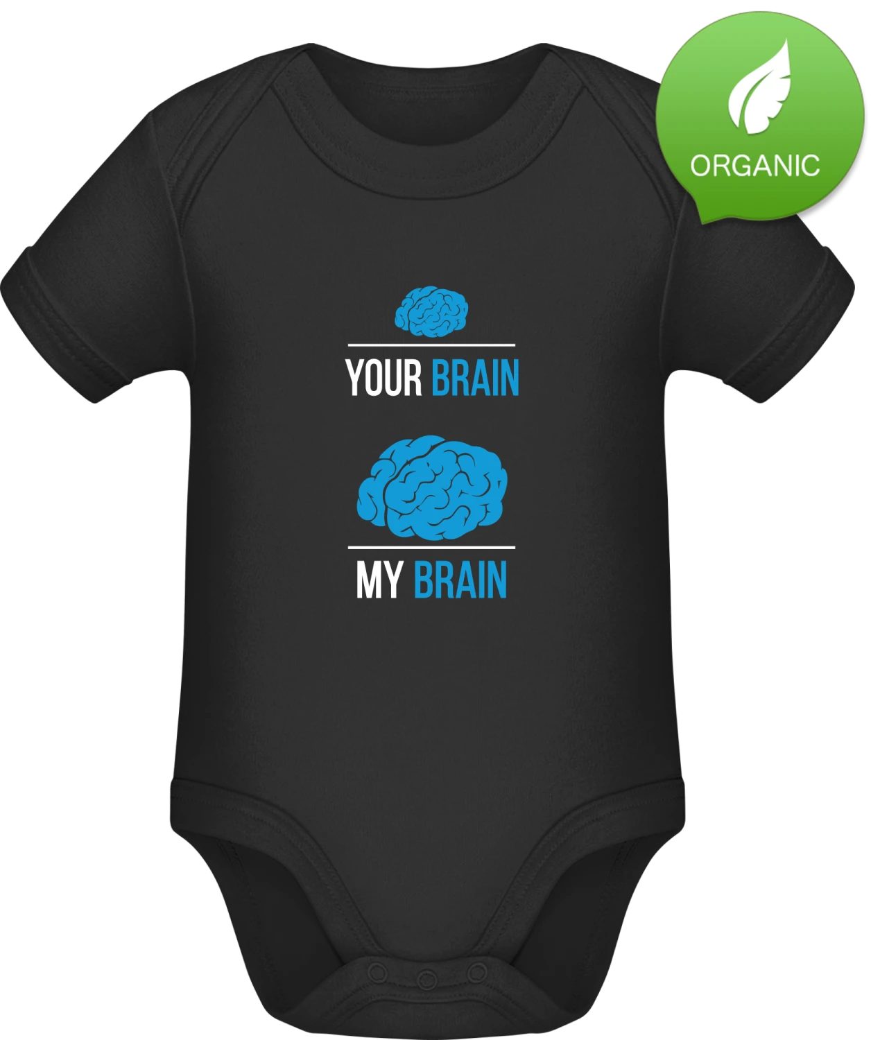 Your Brain My Brain - Black Organic Bodysuit - Front