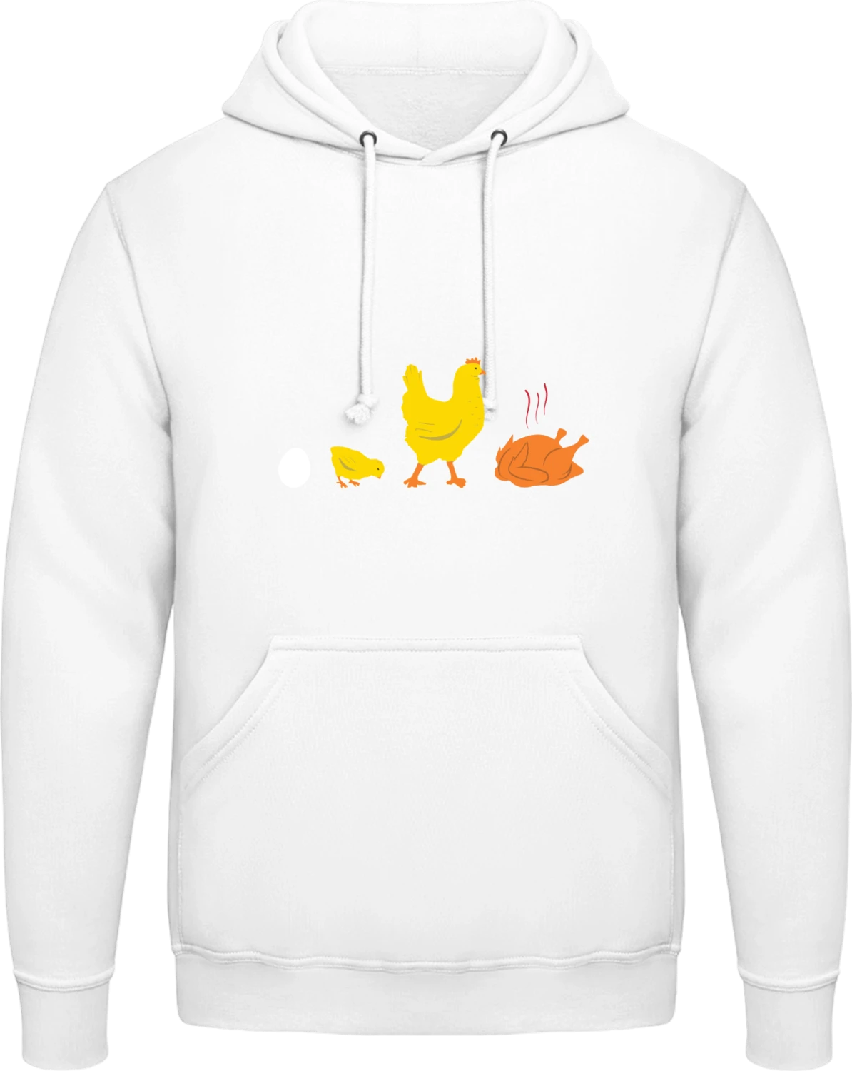 Chicken Evolution - Arctic white AWDis man hoodie - Front