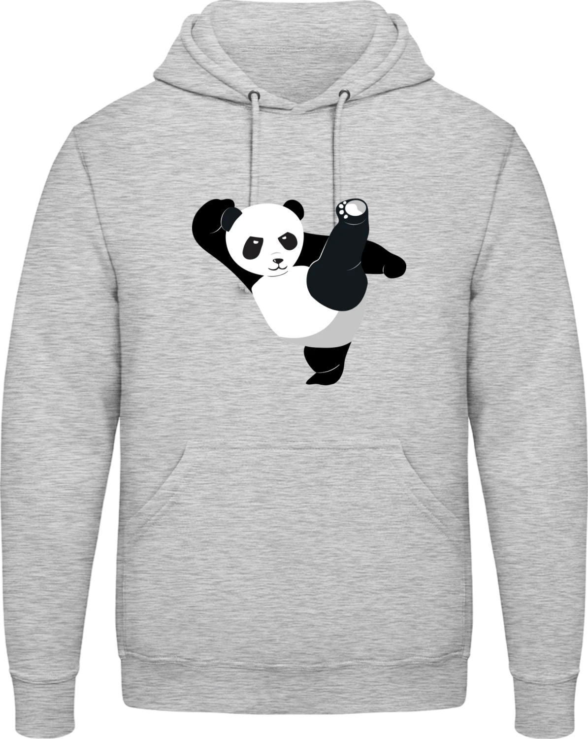 Karate Panda - Front_Heather Grey