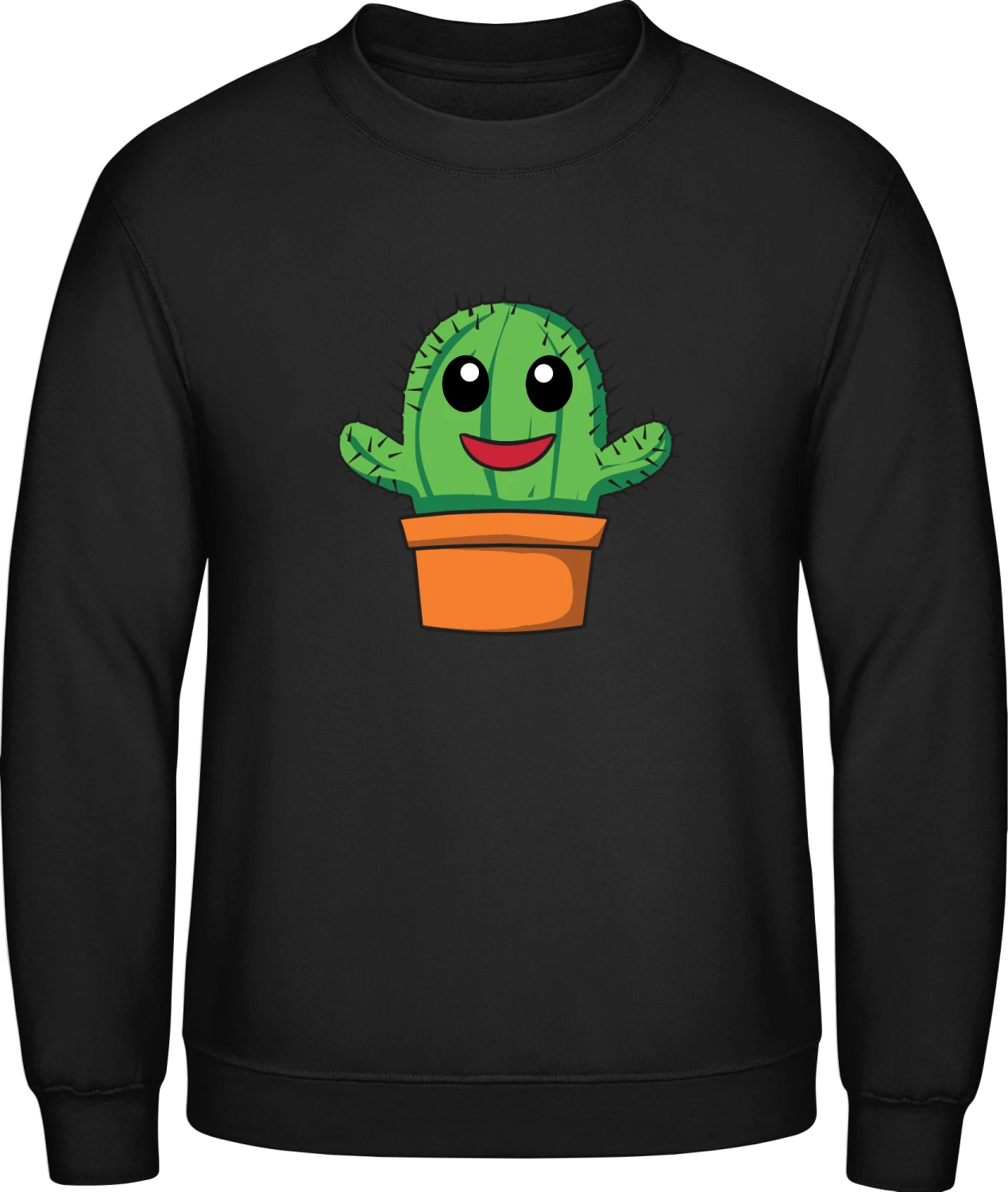 Cute Cactus Comic - Black AWDis sweatshirt Men - Front