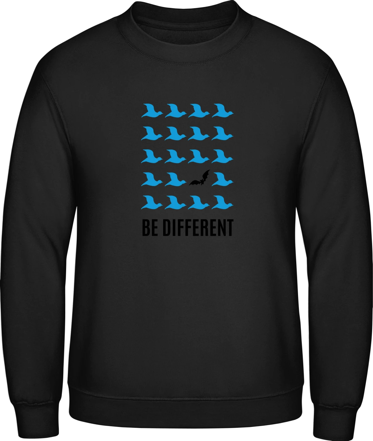 Be Different Bat Bird - Black AWDis sweatshirt Men - Front