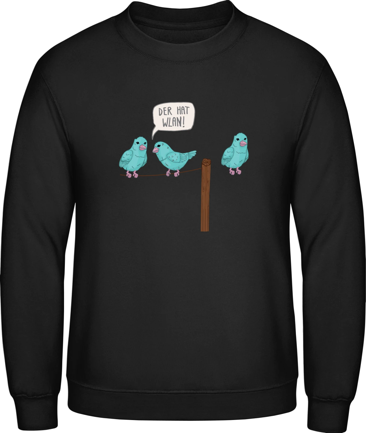 WLAN Vogel Comic - Black AWDis sweatshirt Men - Front