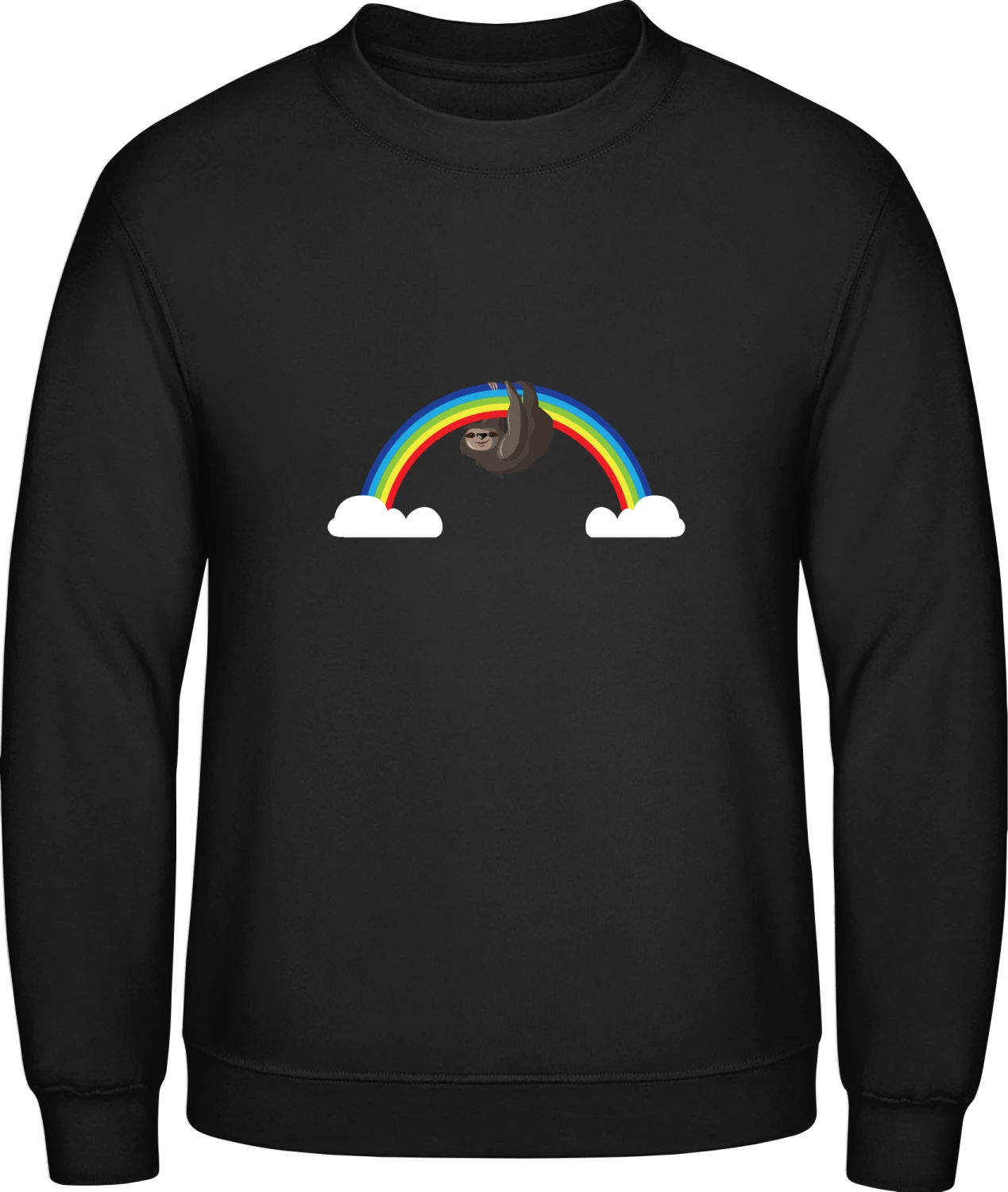 Sloth On Rainbow - Black AWDis sweatshirt Men - Front