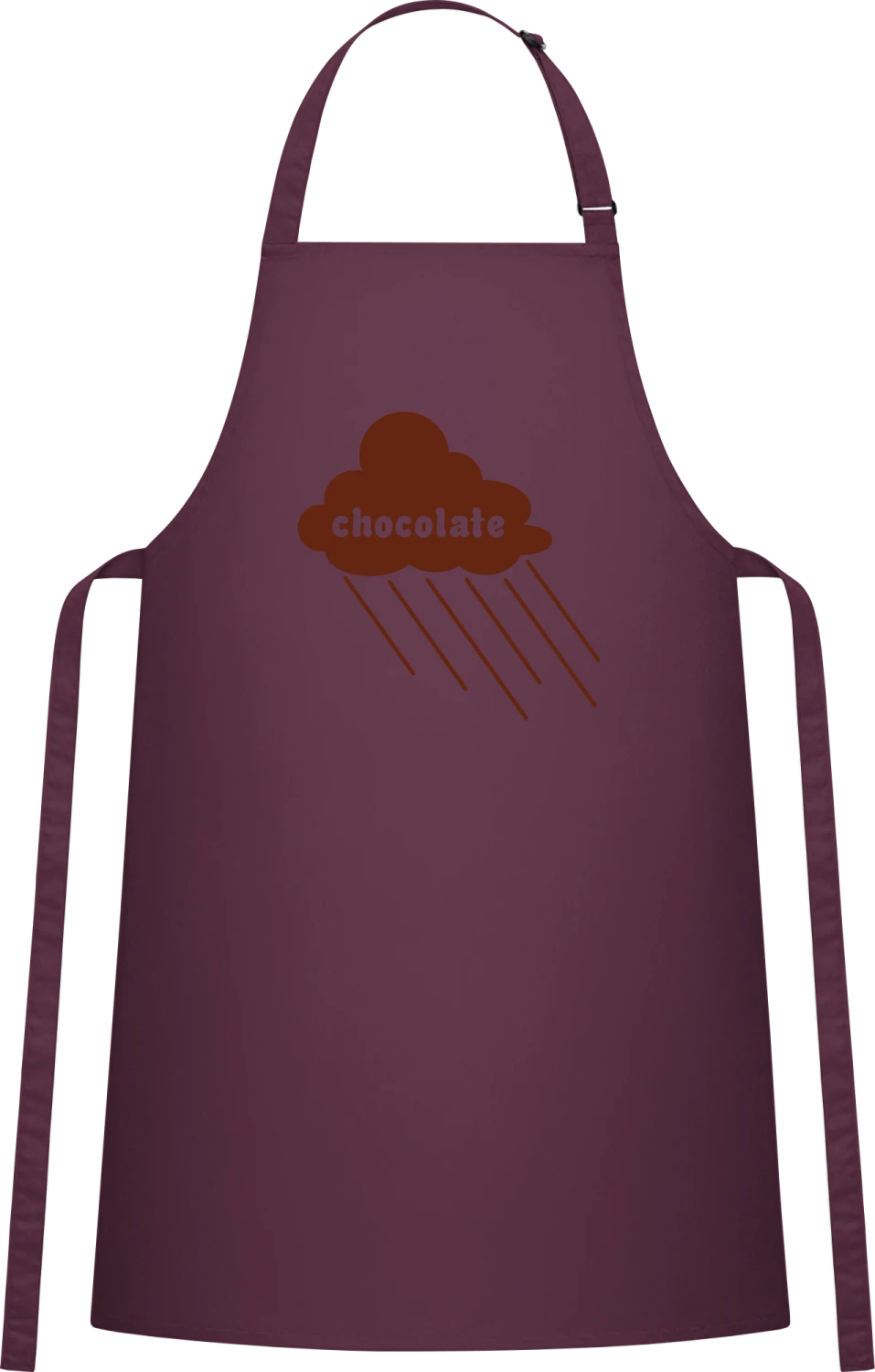 Chocolate Cloud - Aubergine Cotton Bib Apron - Front