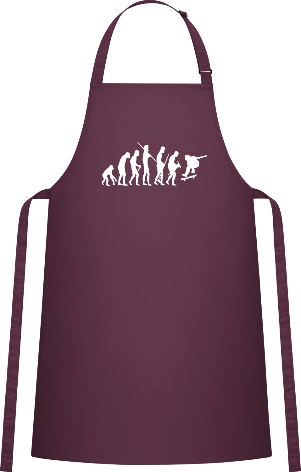 Skate Evolution - Aubergine Cotton Bib Apron - Front