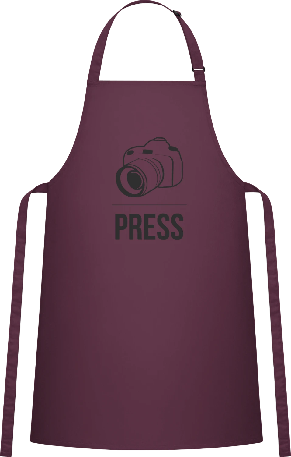 Press - Aubergine Cotton Bib Apron - Front