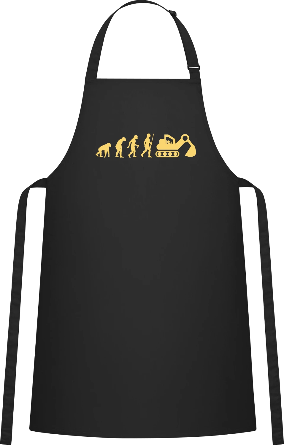 Excavator Driver Evolution - Black Cotton Bib Apron - Front