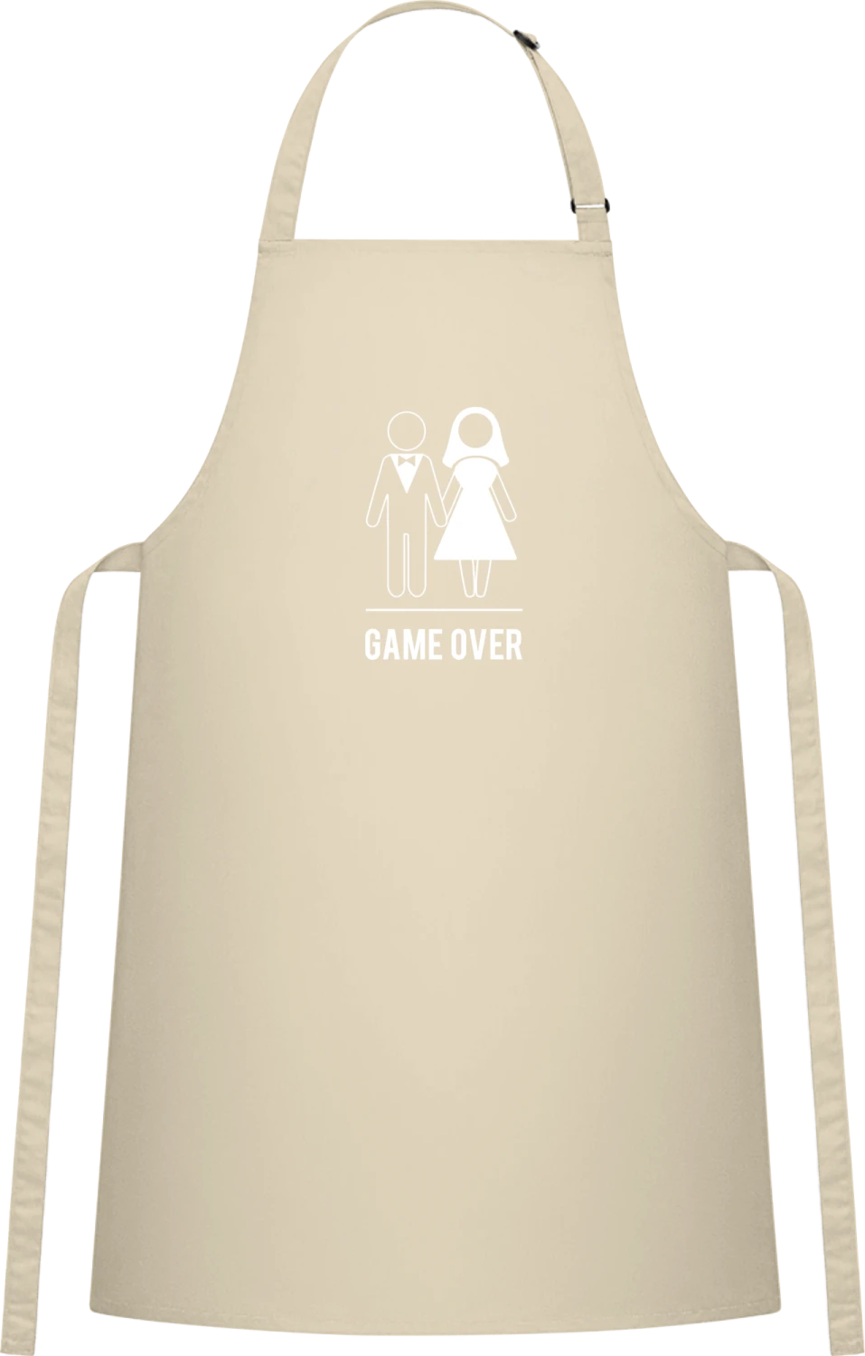 Game Over white - Natural Cotton Bib Apron - Front