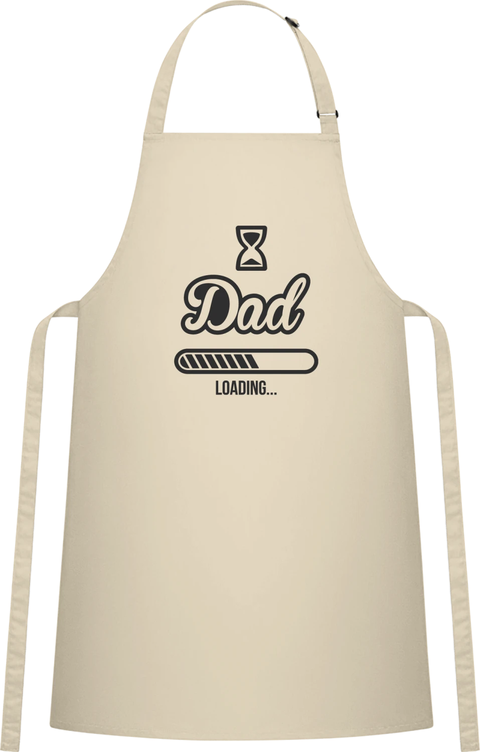 Dad Loading Progress - Natural Cotton Bib Apron - Front