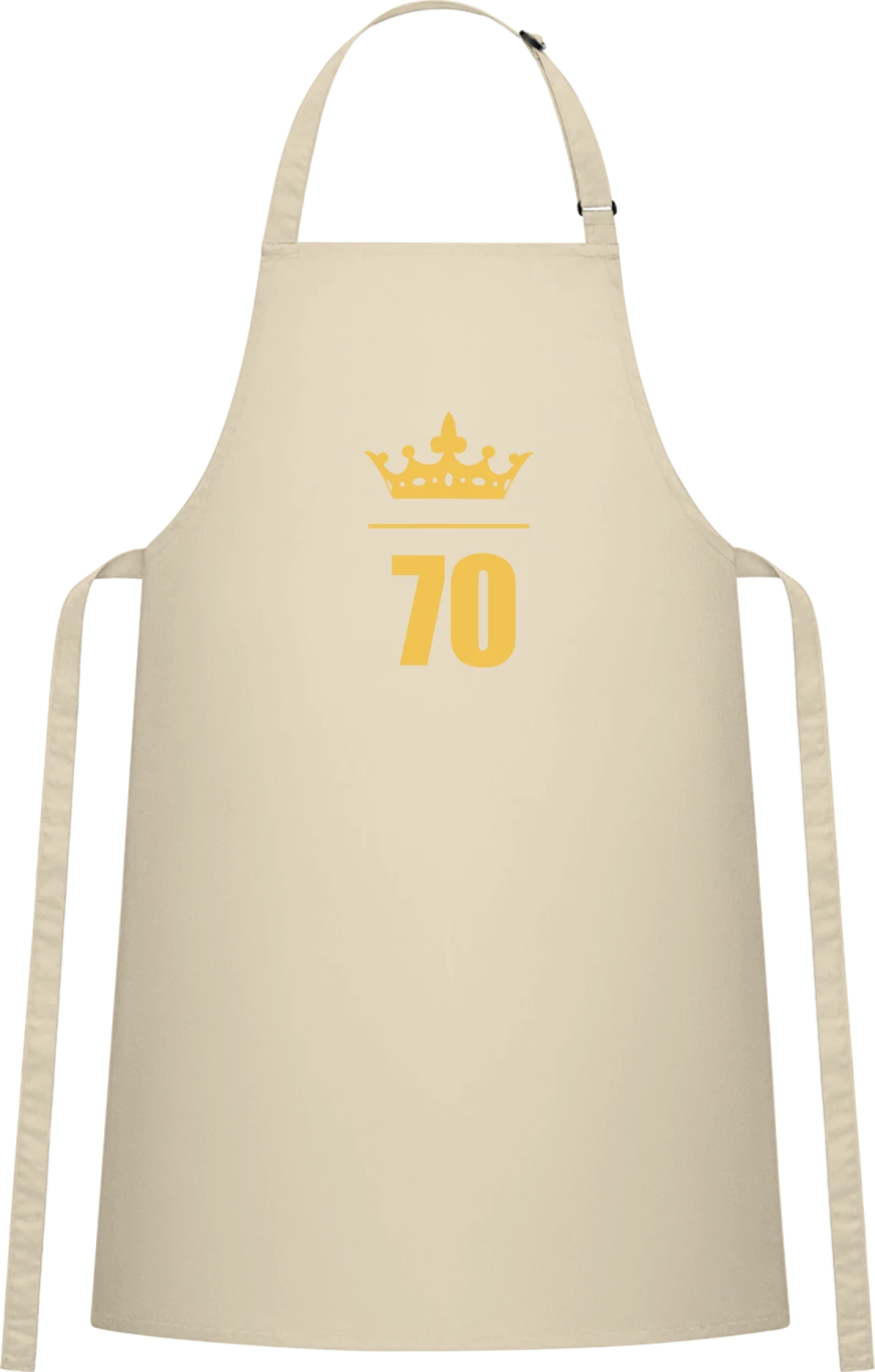 70 Years - Natural Cotton Bib Apron - Front
