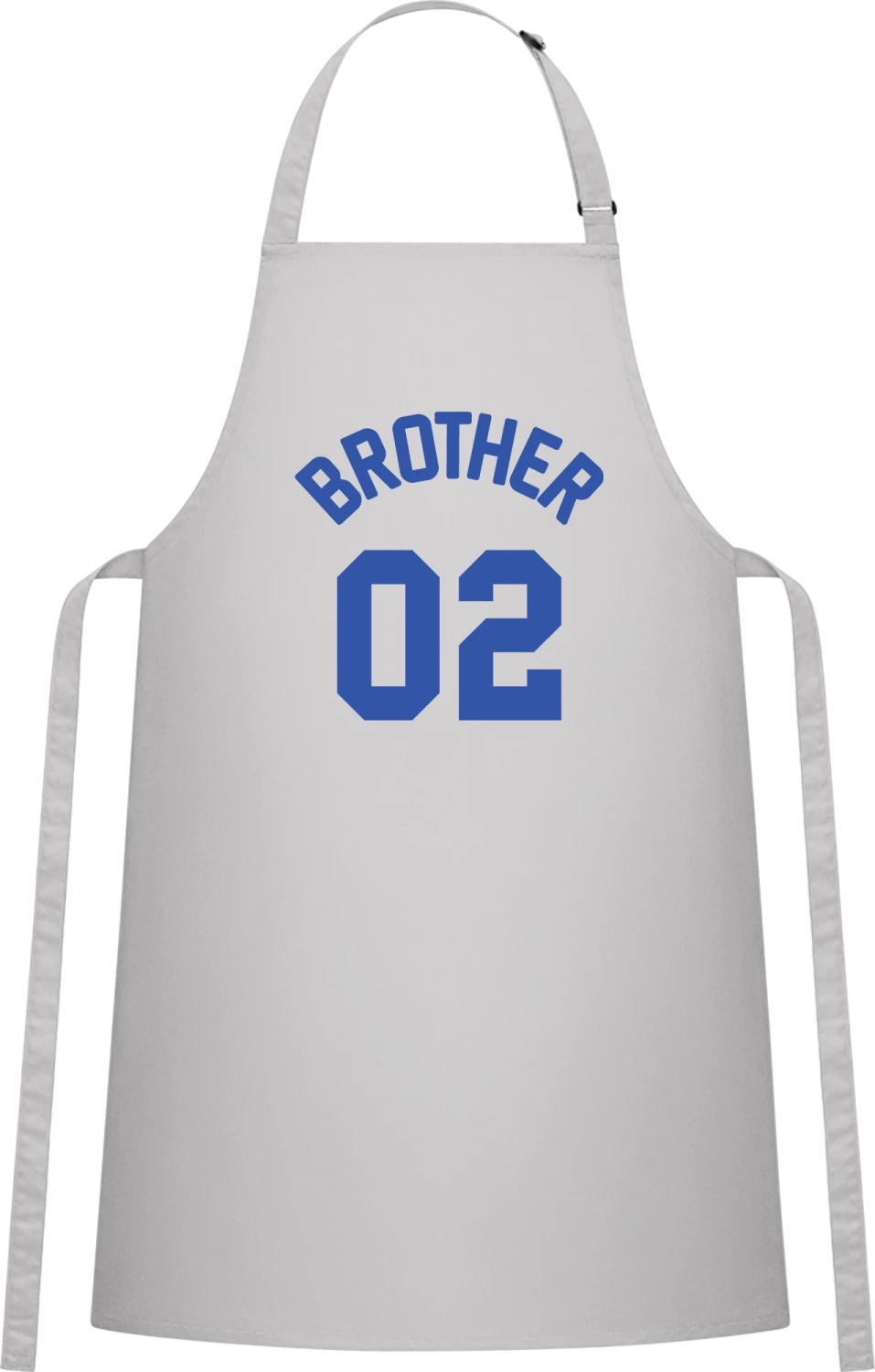 Brother 02 - Silver Cotton Bib Apron - Front