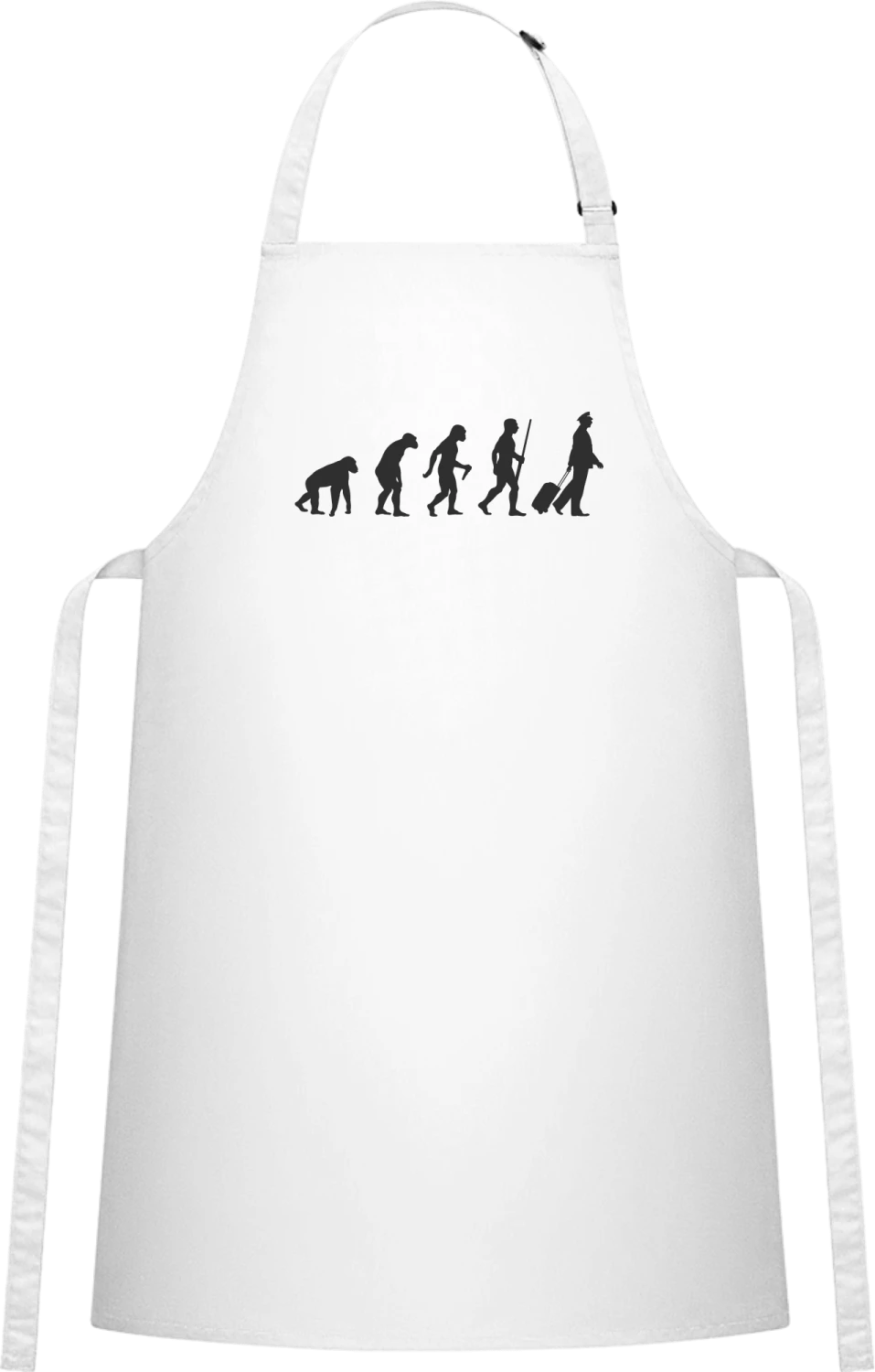 Pilot Evolution Logo - White Cotton Bib Apron - Front
