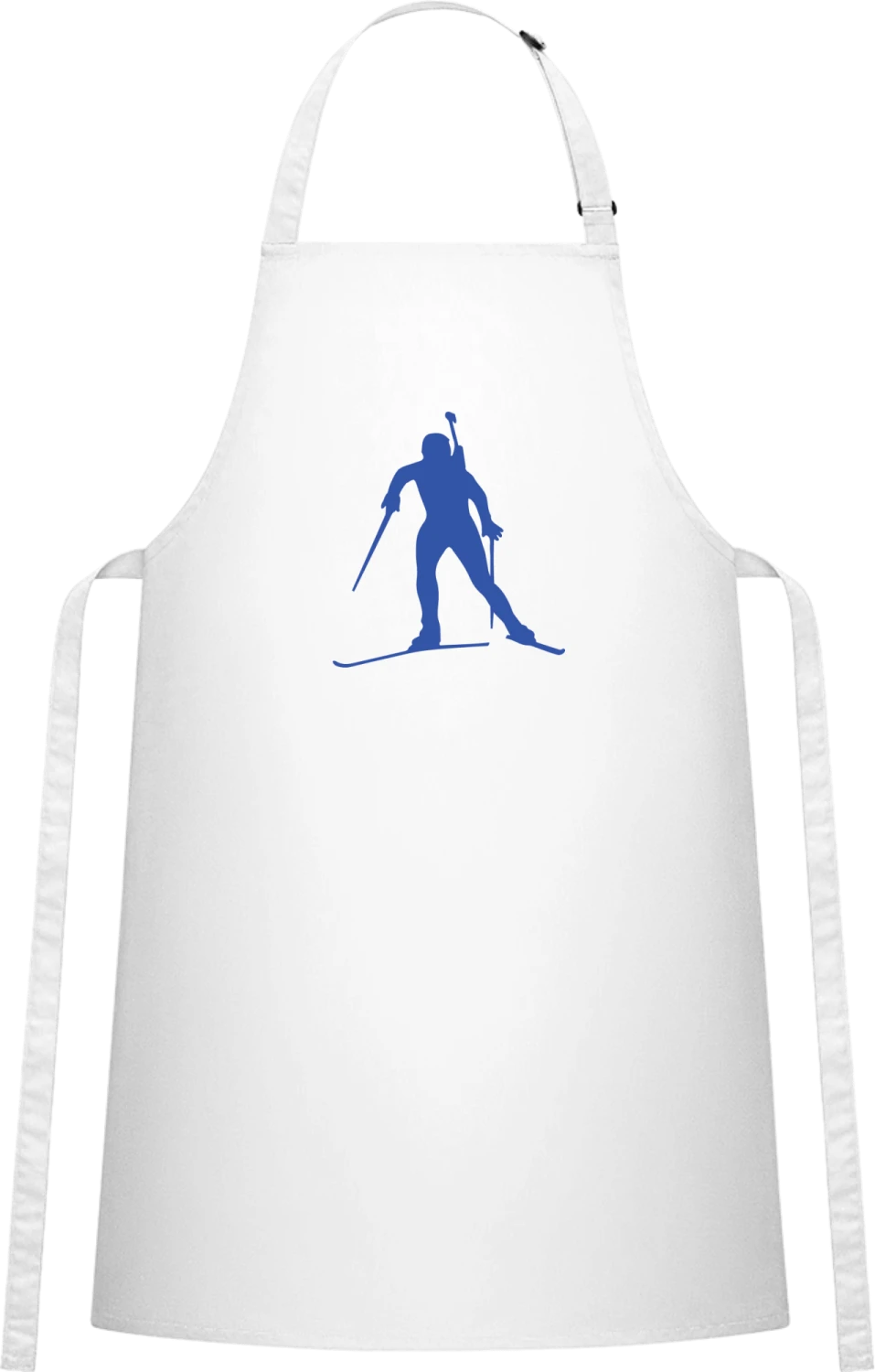 Biathlon - White Cotton Bib Apron - Front