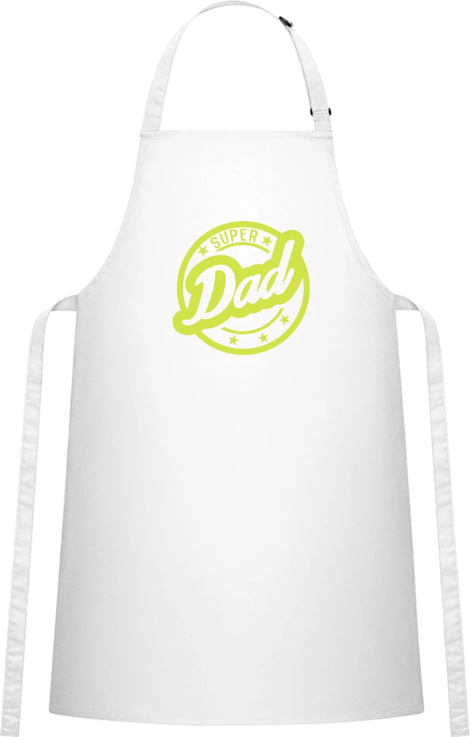 Super Star Dad - White Cotton Bib Apron - Front
