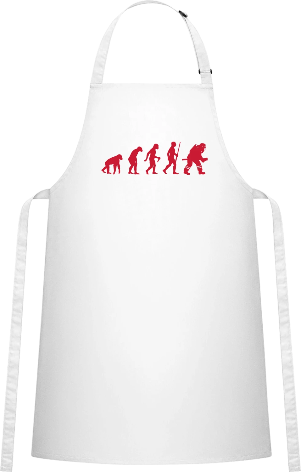Firefighter Evolution - White Cotton Bib Apron - Front