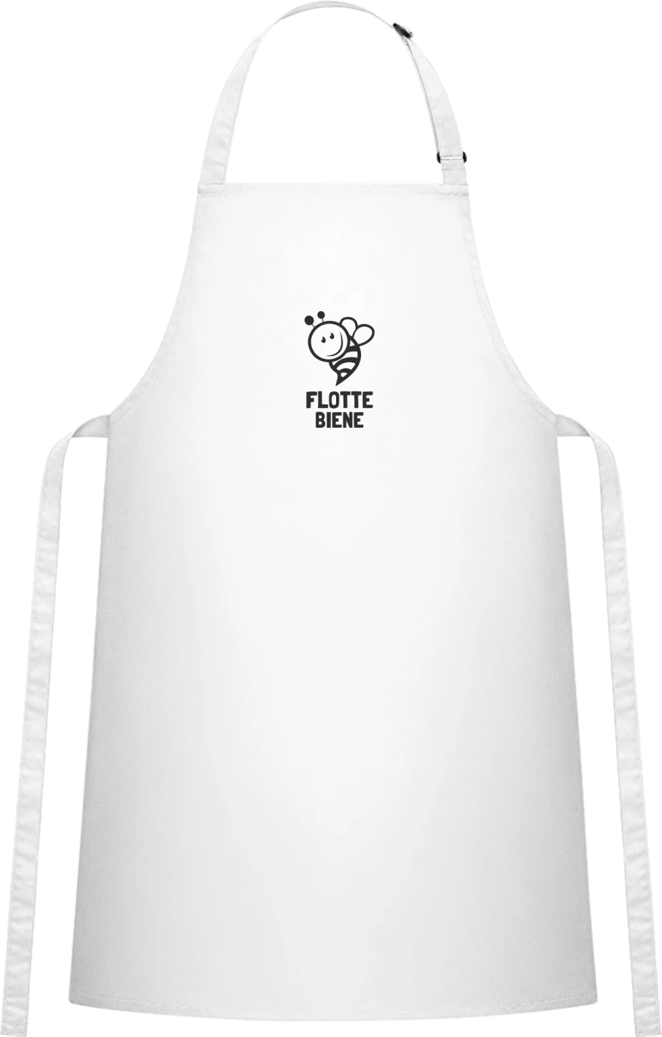 Flotte Biene - White Cotton Bib Apron - Front
