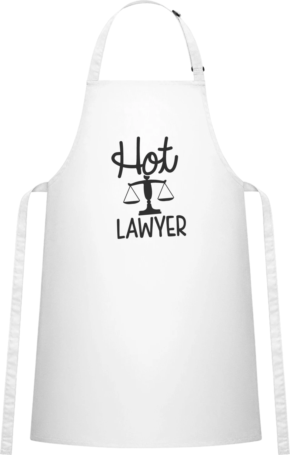 Hot Lawyer - White Cotton Bib Apron - Front