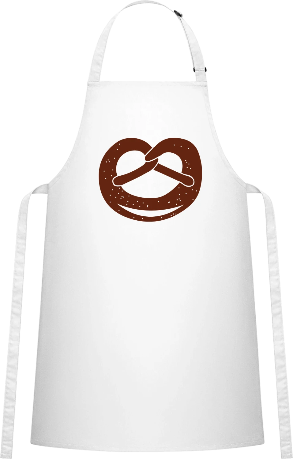 Pretzel - White Cotton Bib Apron - Front