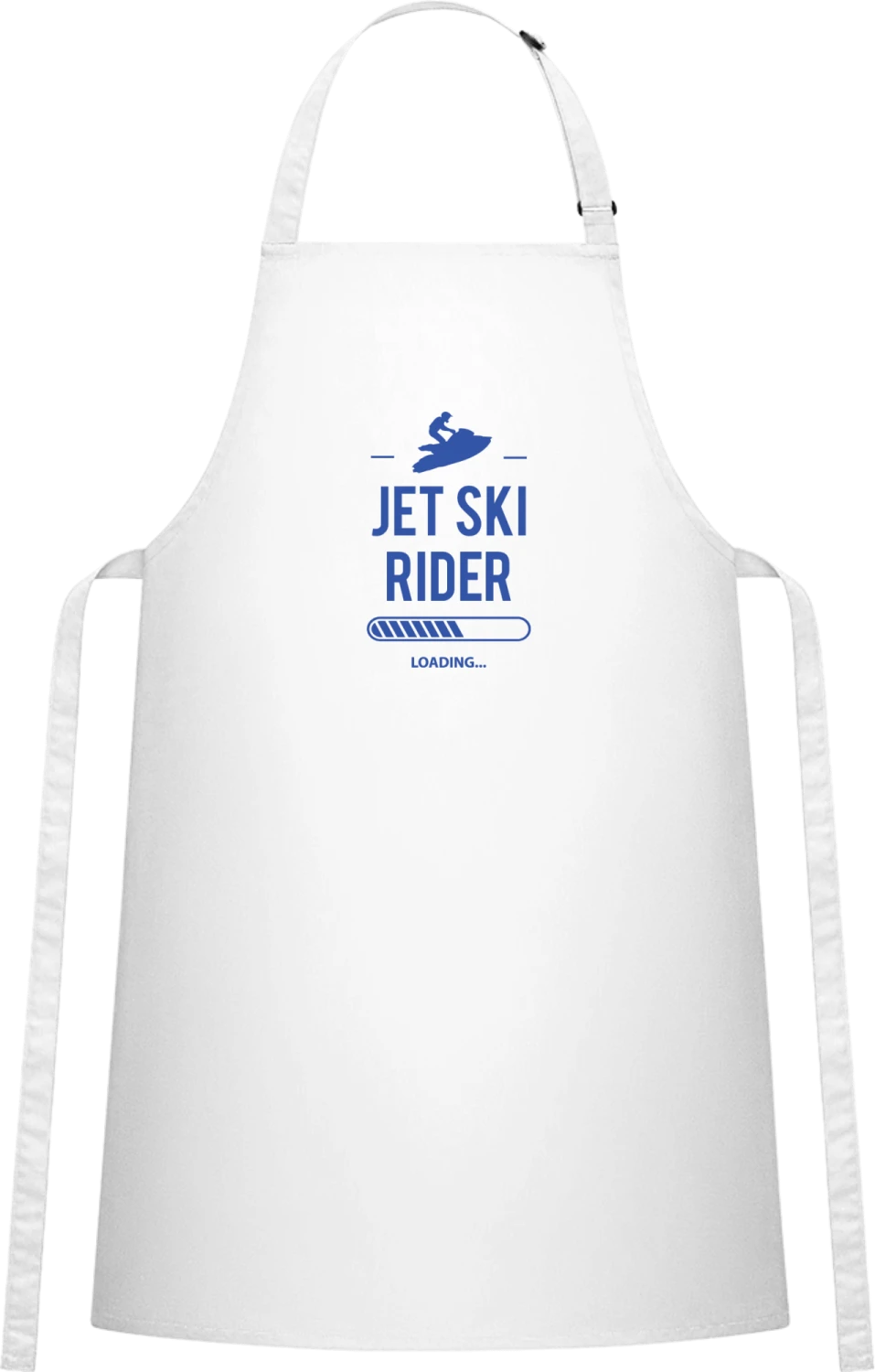 Jet Ski Rider Loading - White Cotton Bib Apron - Front