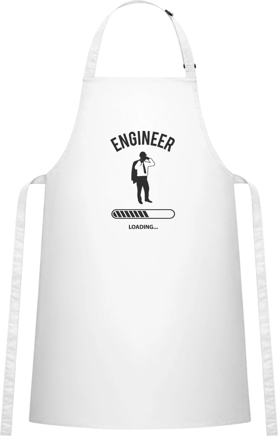 Engineer Loading - White Cotton Bib Apron - Front