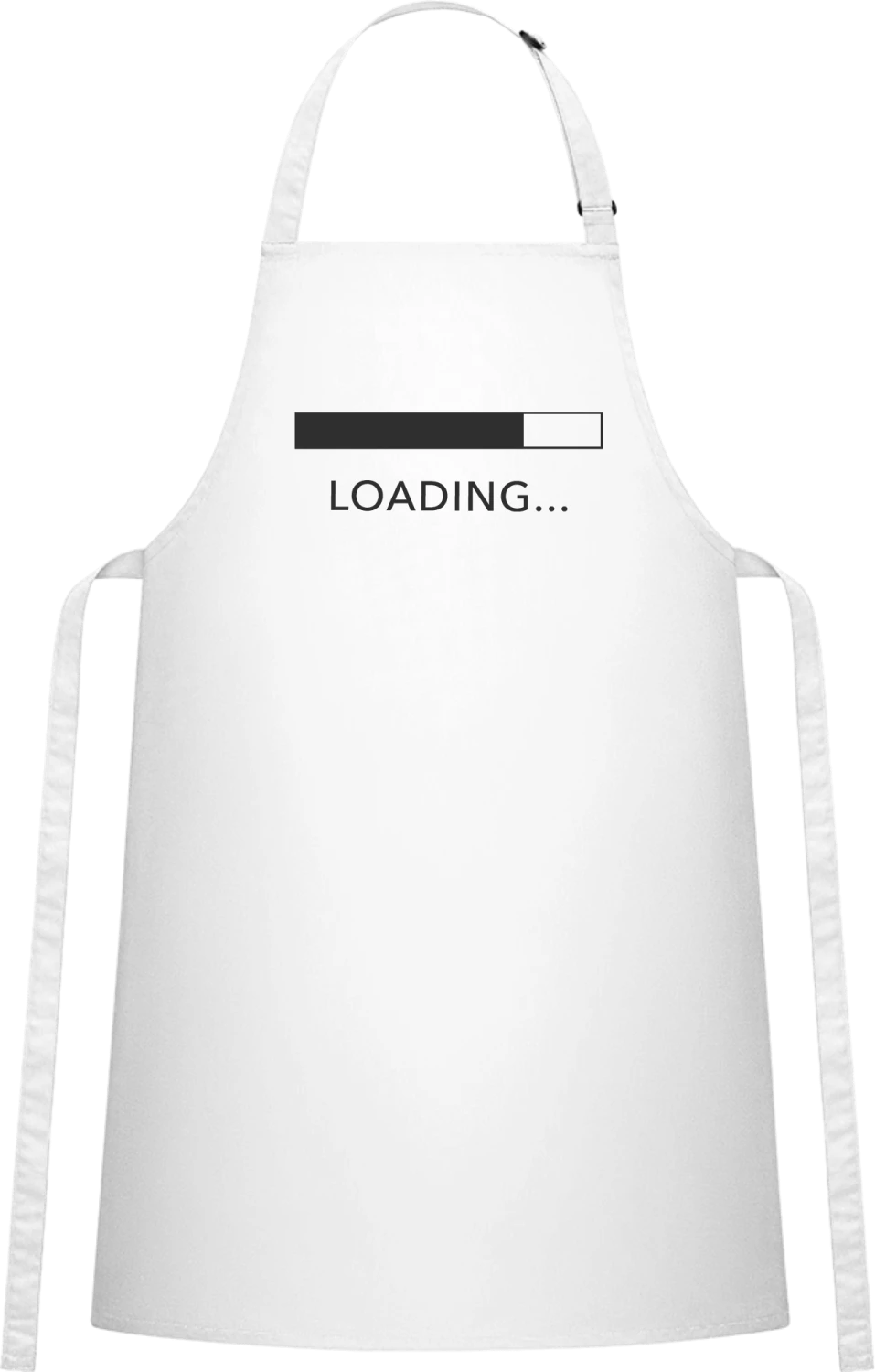 Loading - White Cotton Bib Apron - Front