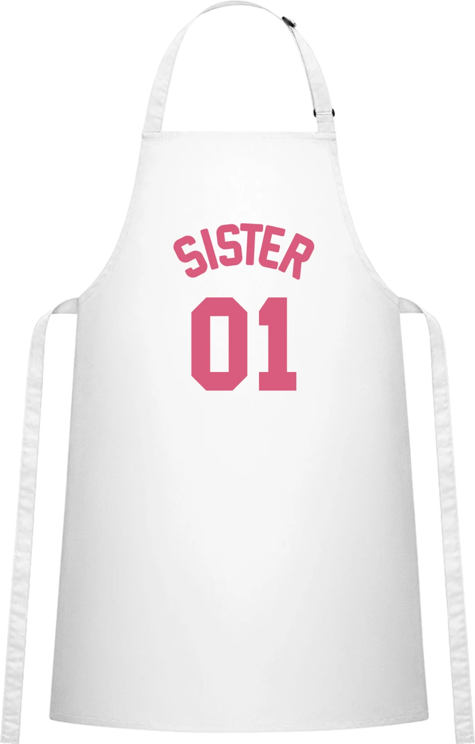 Sister 01 - White Cotton Bib Apron - Front