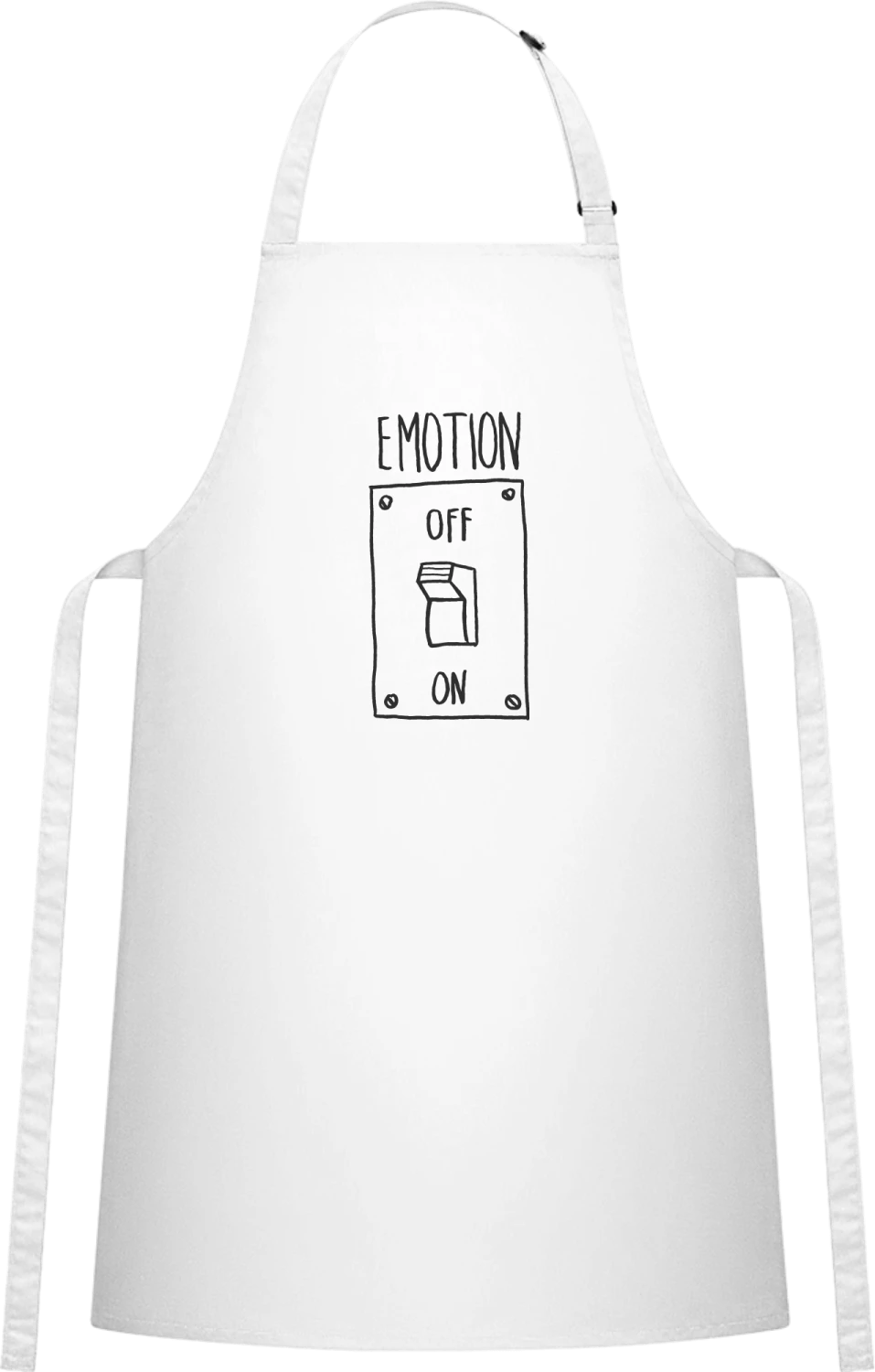 Emotion - White Cotton Bib Apron - Front