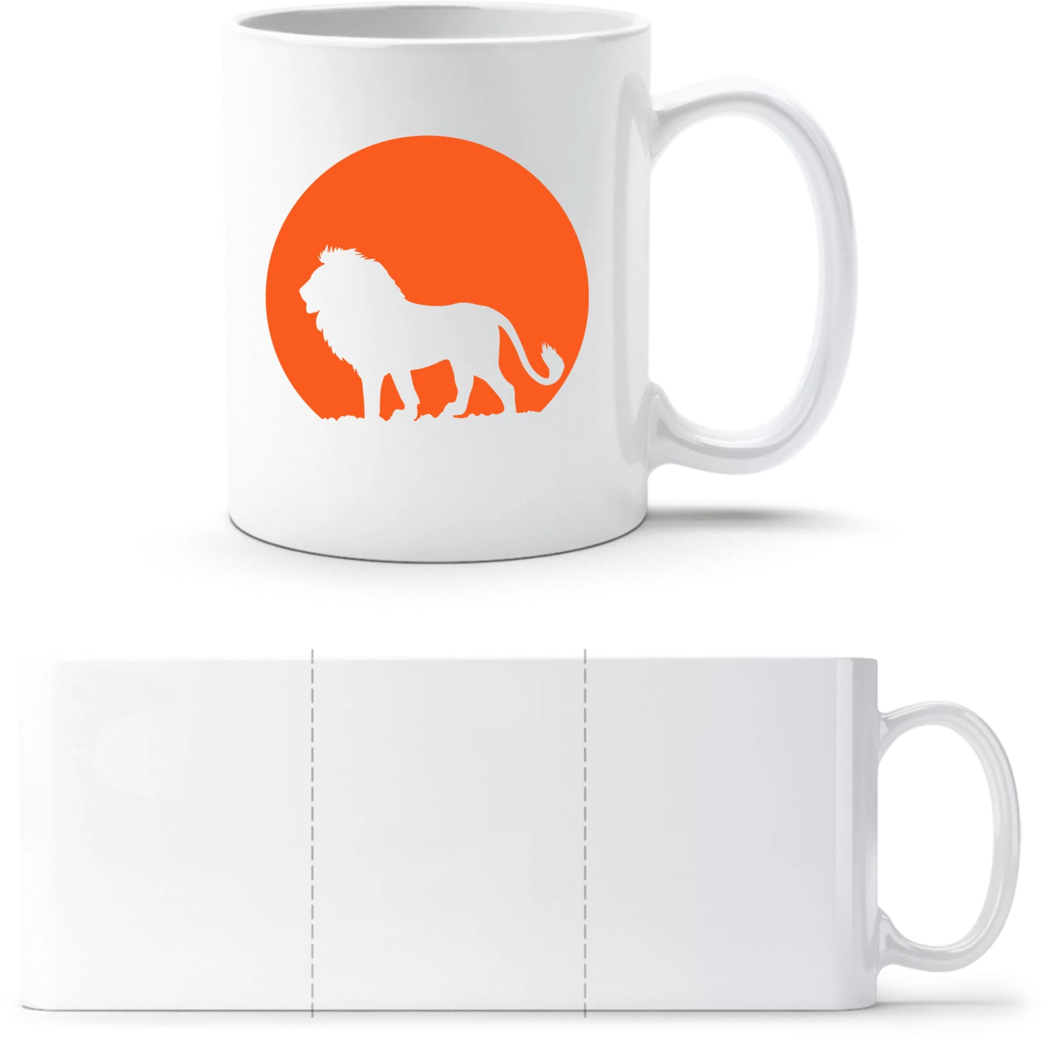 Lion in Moonlight - White White mug - front