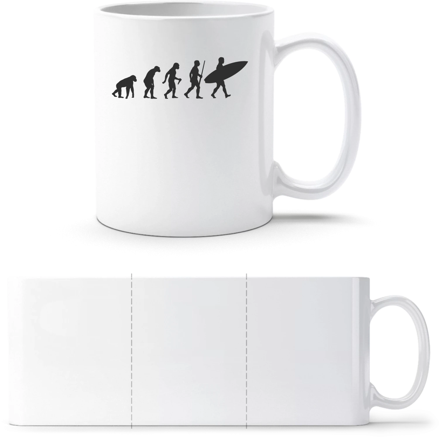 Surfer Evolution - White White mug - front