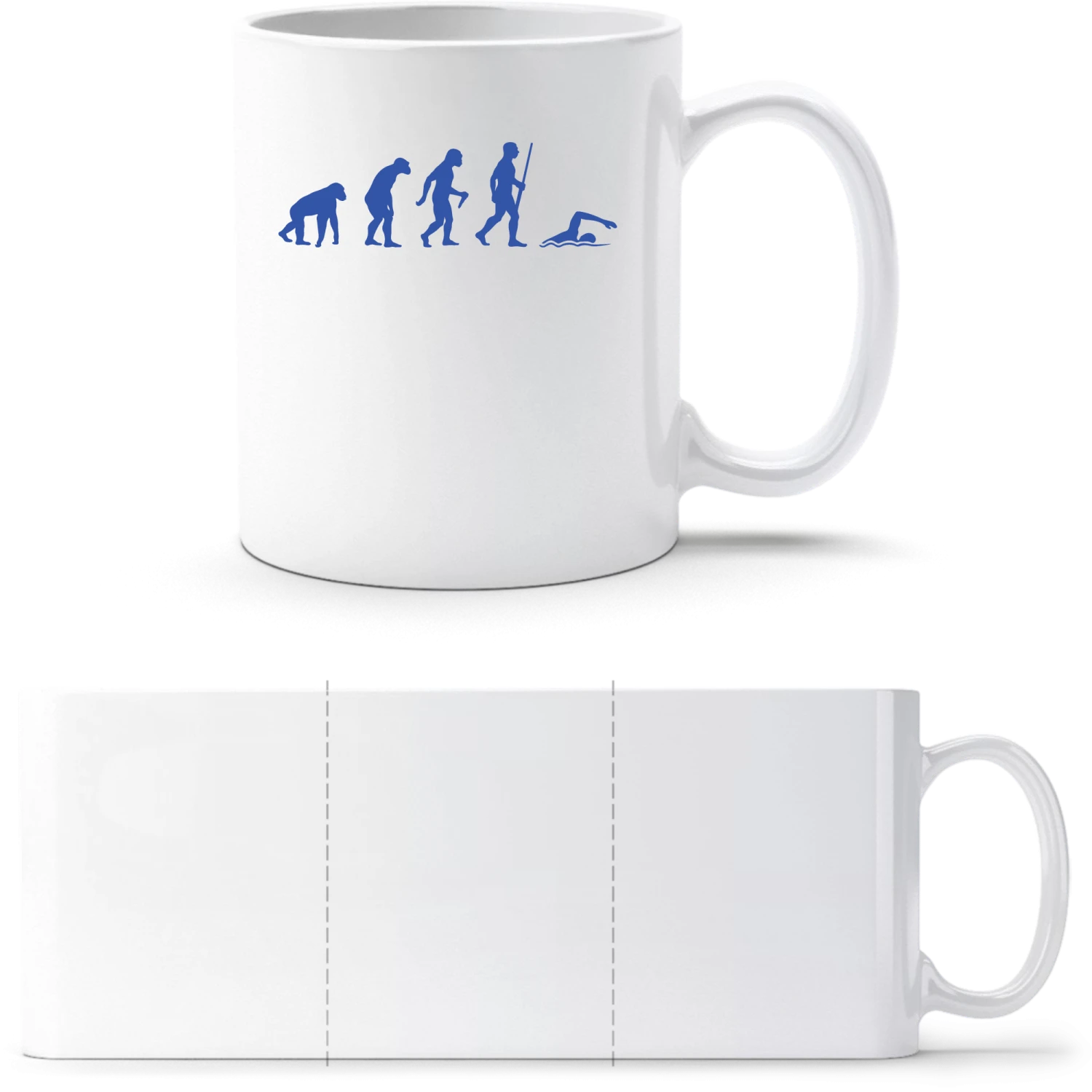 Swimmer Evolution - White White mug - front