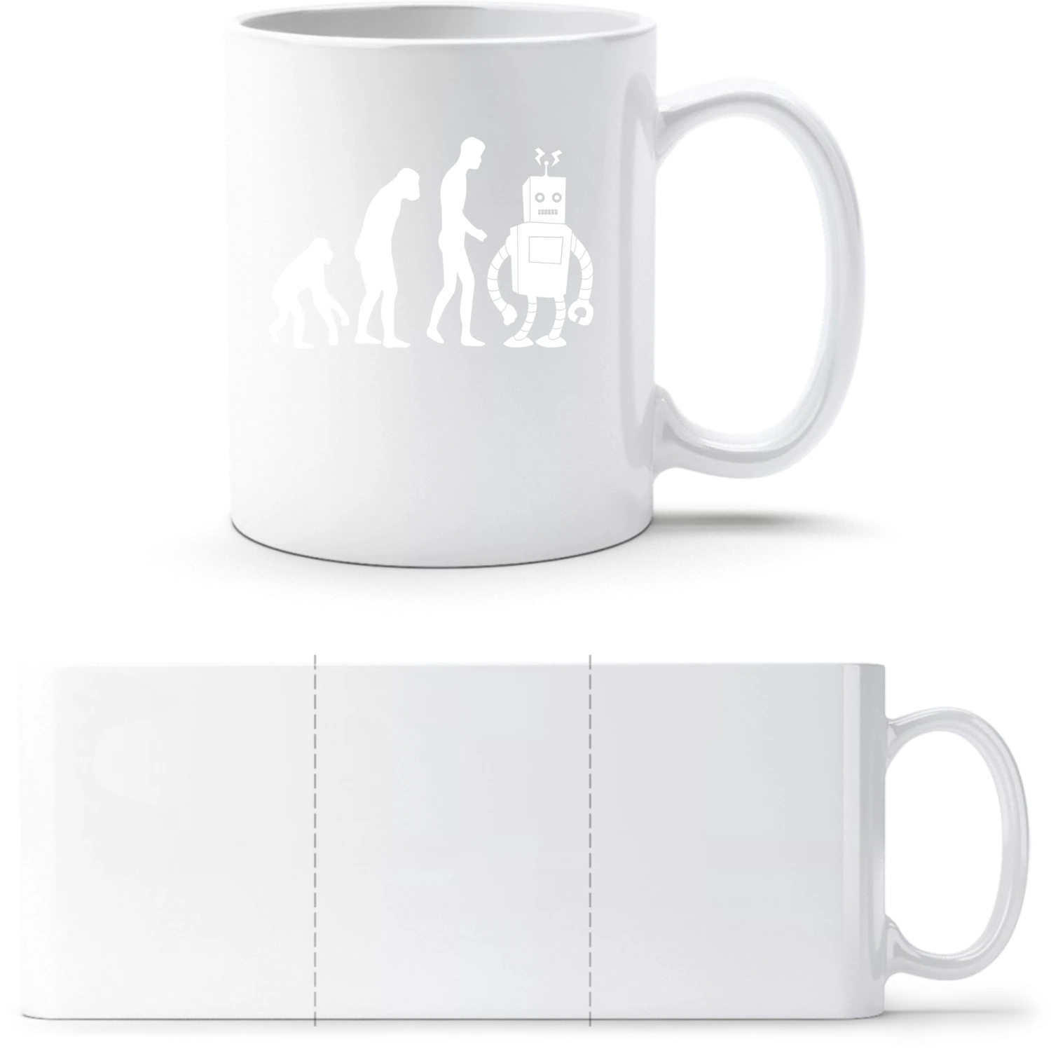 Robot Evolution - White White mug - front