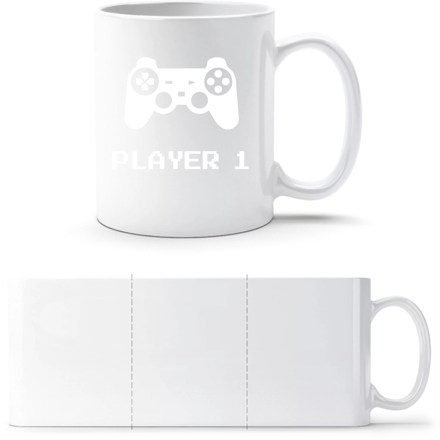 Player 1 - White White mug - front