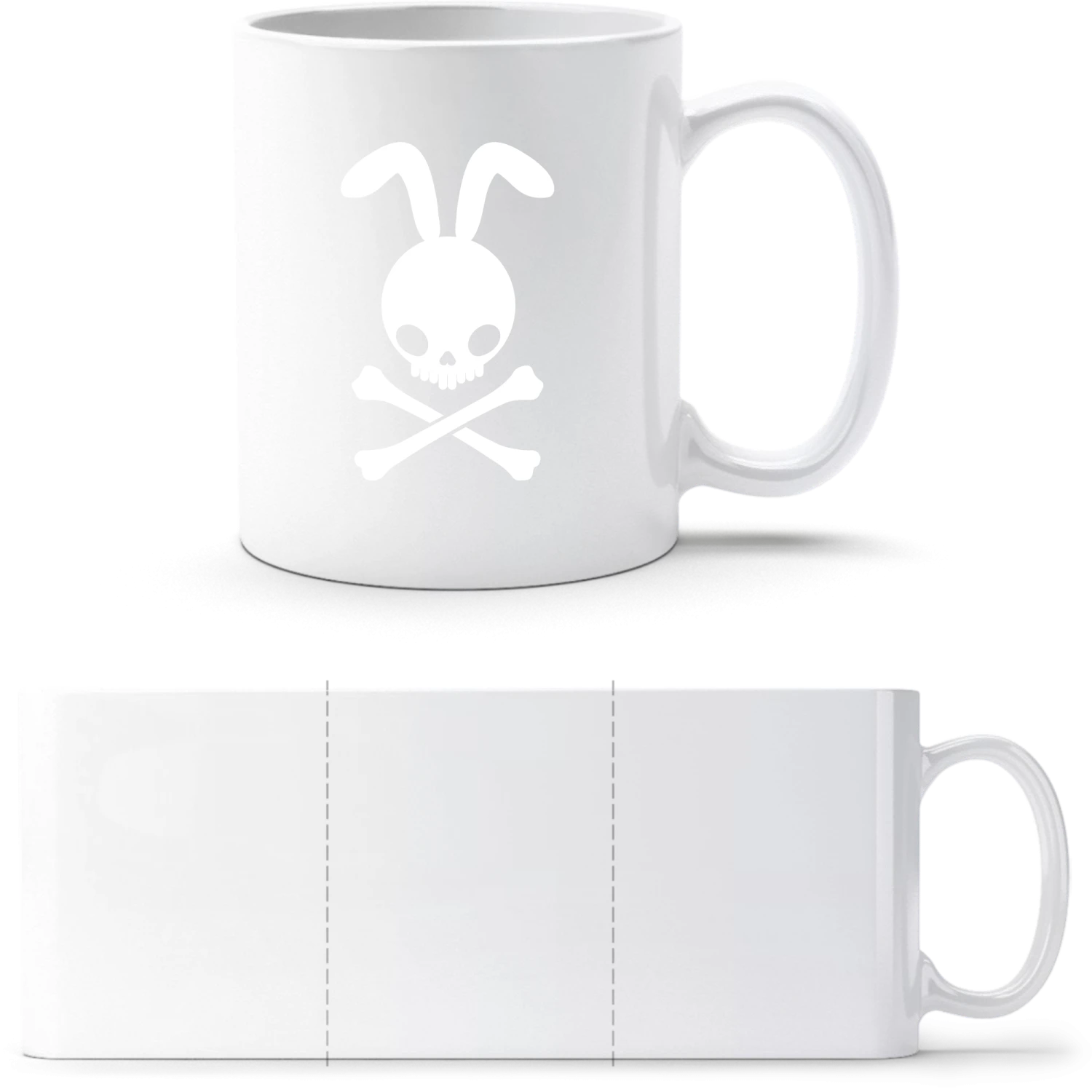 Rabbit Skull And Crossbones - White White mug - front