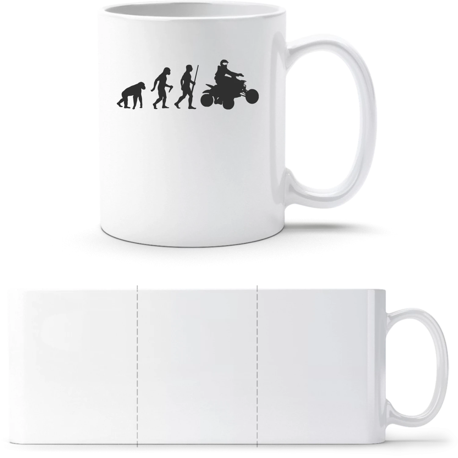 Quad Evolution - White White mug - front
