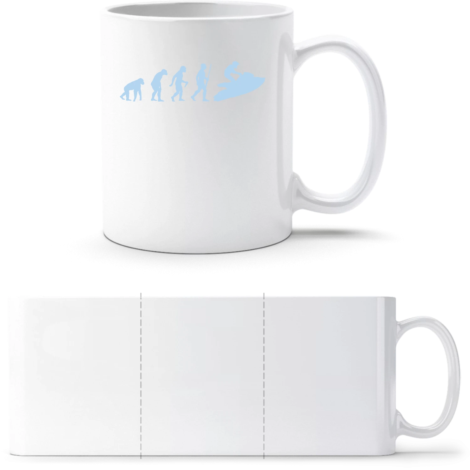 Jet Ski Evolution - White White mug - front